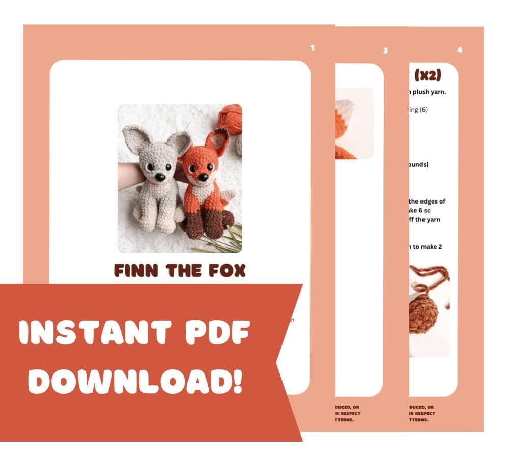 LOW SEW Fox Crochet Pattern Wolf Amigurumi Pattern Woodland Animal Crochet Handmade Toy Fox Crochet DIY Crochet Tutorial pdf Amigurumi thumbnail 3
