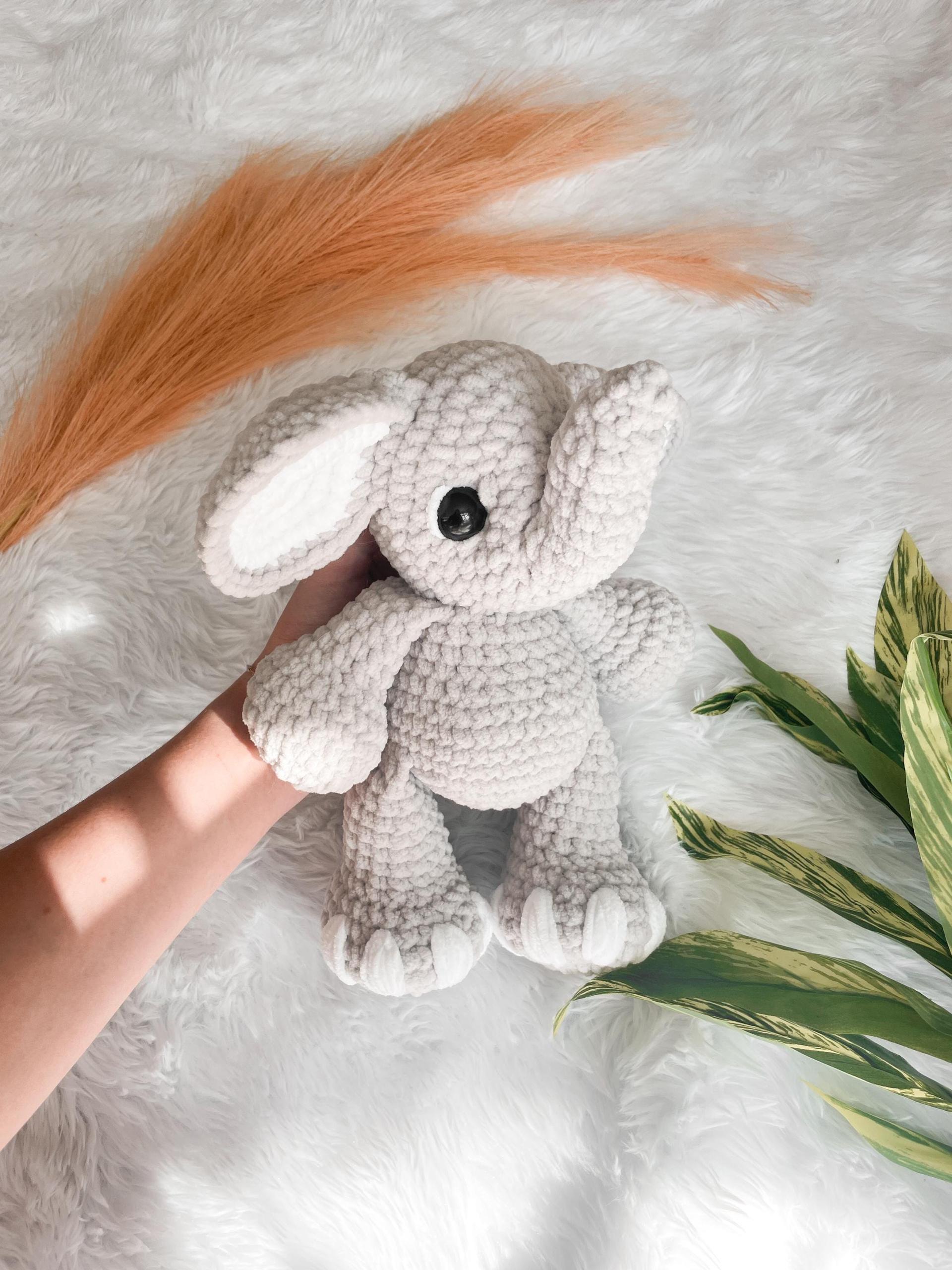 LOW SEW Elephant Crochet Pattern Elephant Amigurumi Pattern DIY Crochet Tutorial Elephant Crochet Animal Patterns Amigurumi Plush Elephant