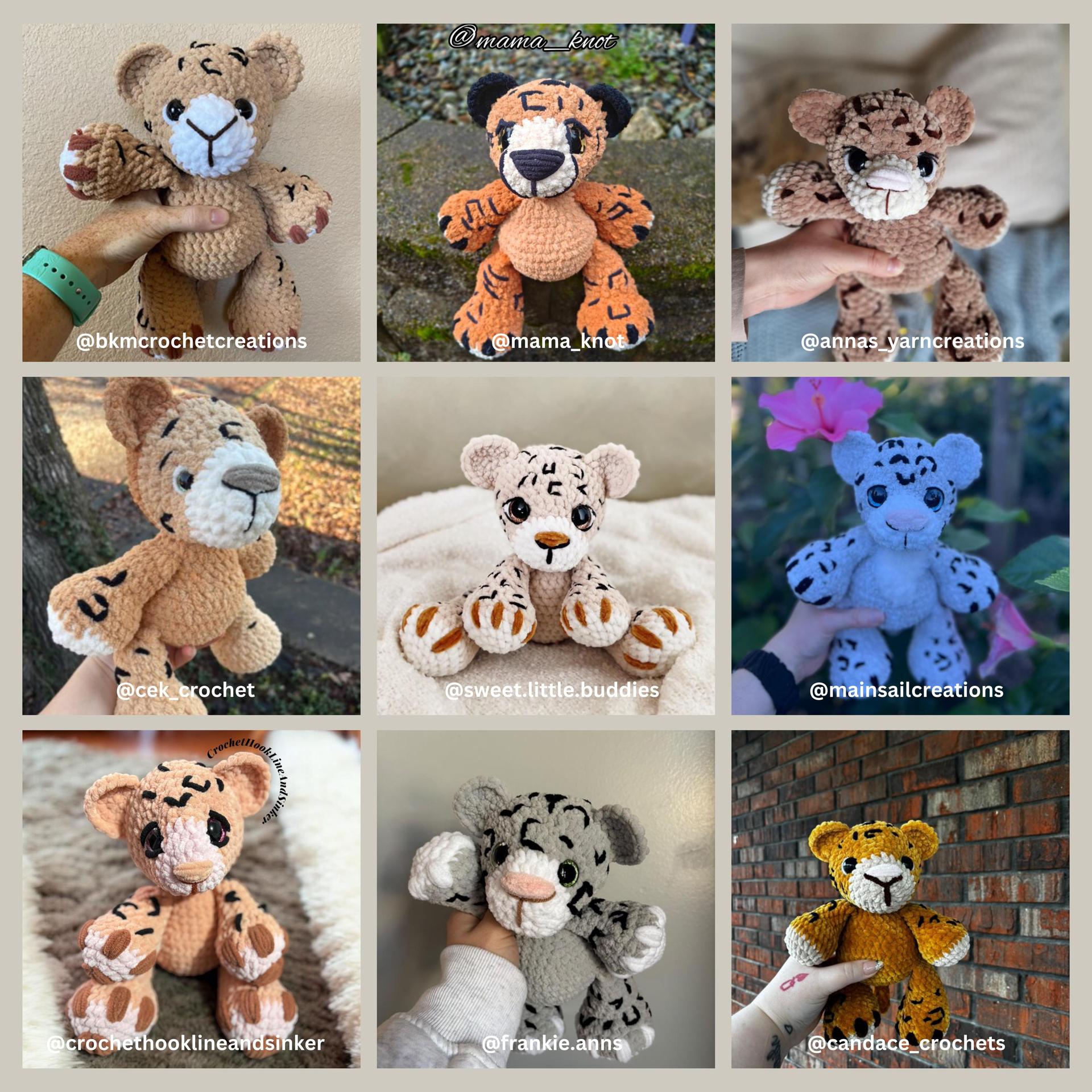 LEW SEW Cheetah Crochet Pattern Lion Amigurumi Pattern Safari Animal Crochet Handmade Toy tiger Crochet DIY Crochet Tutorial pdf Amigurumi thumbnail 5