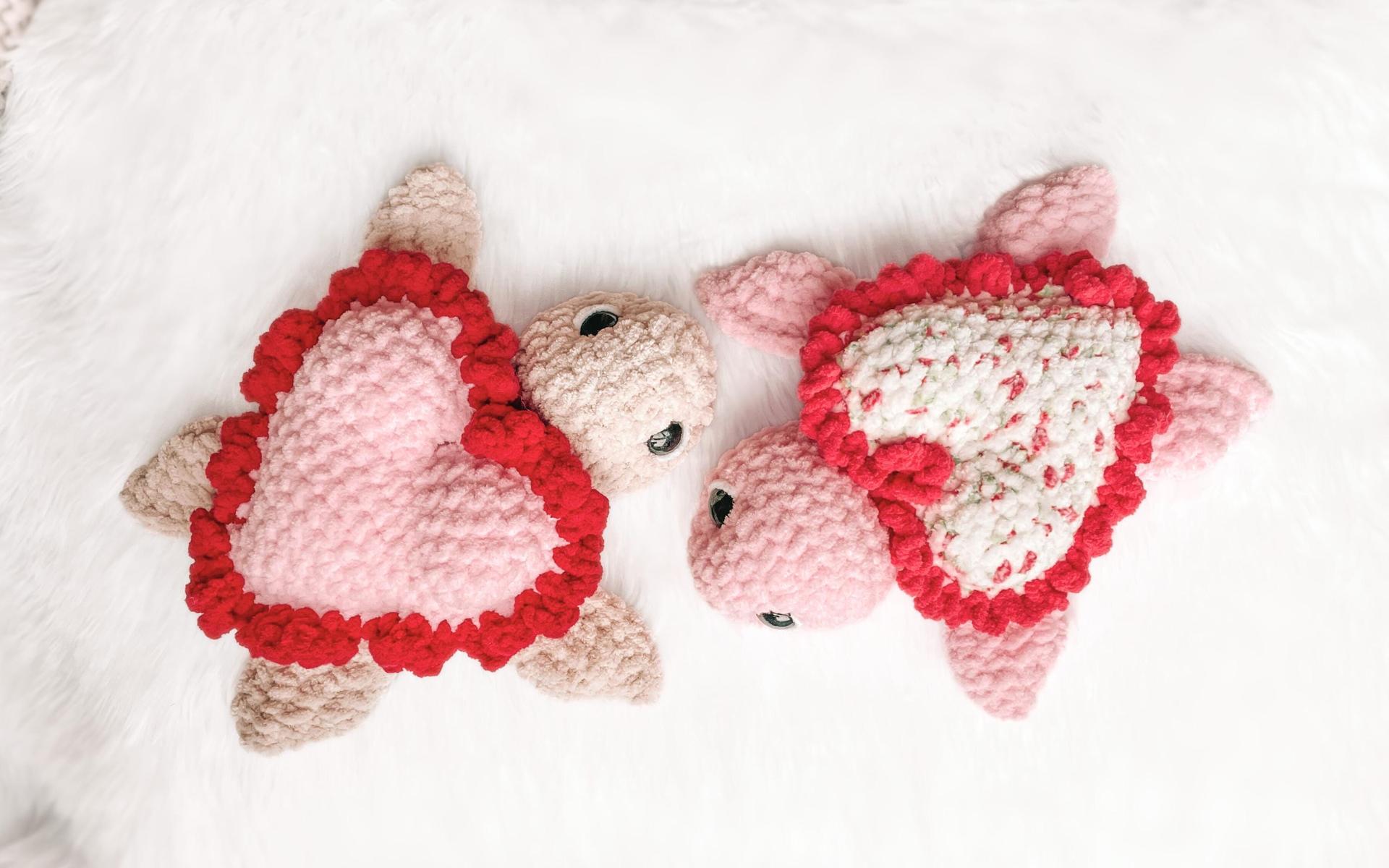 Turtle Crochet Pattern Valentines Day Amigurumi Valentine Pattern Crochet Animal Sunflower Turtle DIY Crochet Tutorial Stuffed Heart Pattern thumbnail 5