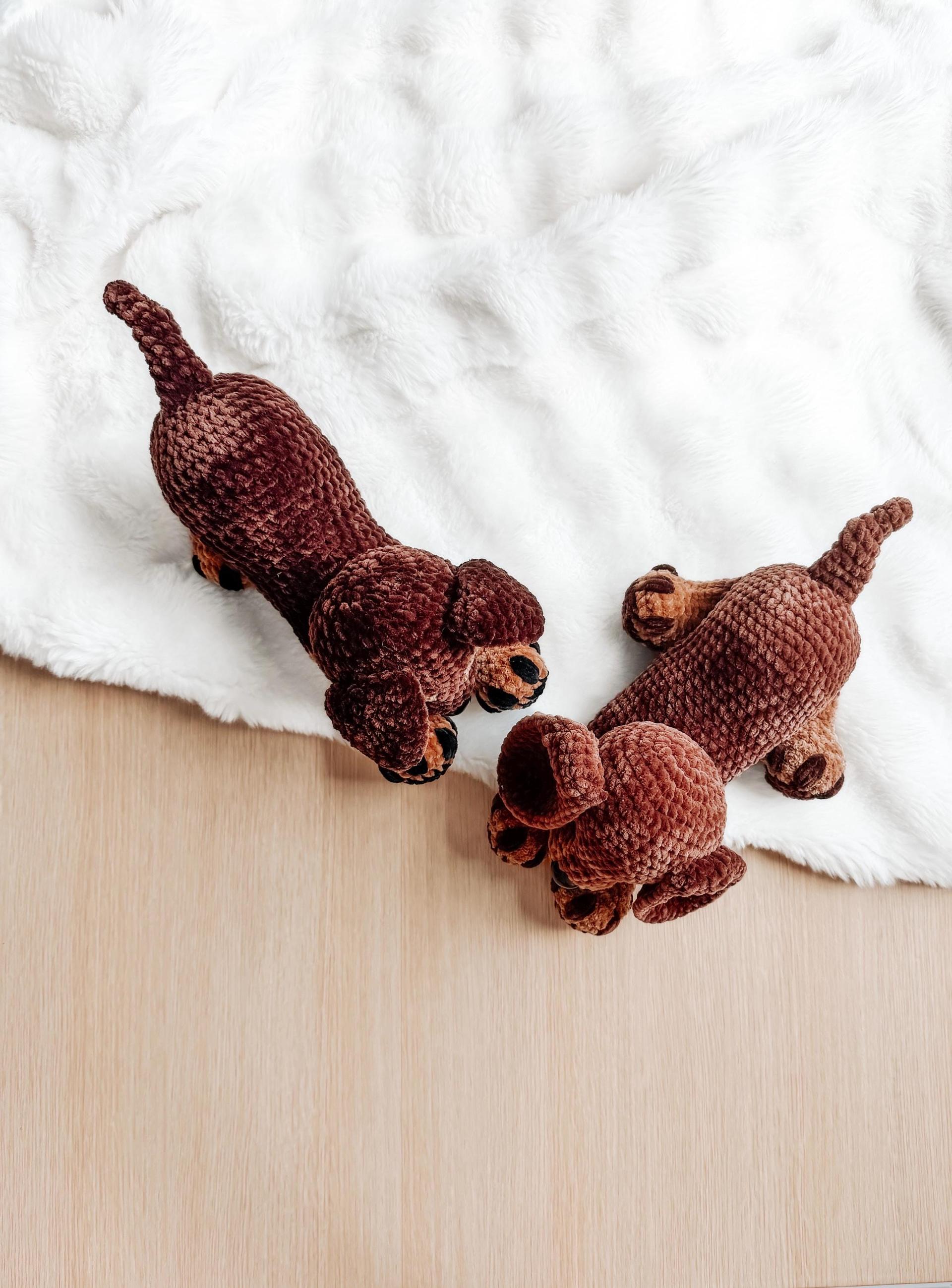 LOW SEW Playing Puppy Crochet Pattern, German Shepherd & Wiener Dog Amigurumi Tutorial (PDF Pattern) thumbnail 3