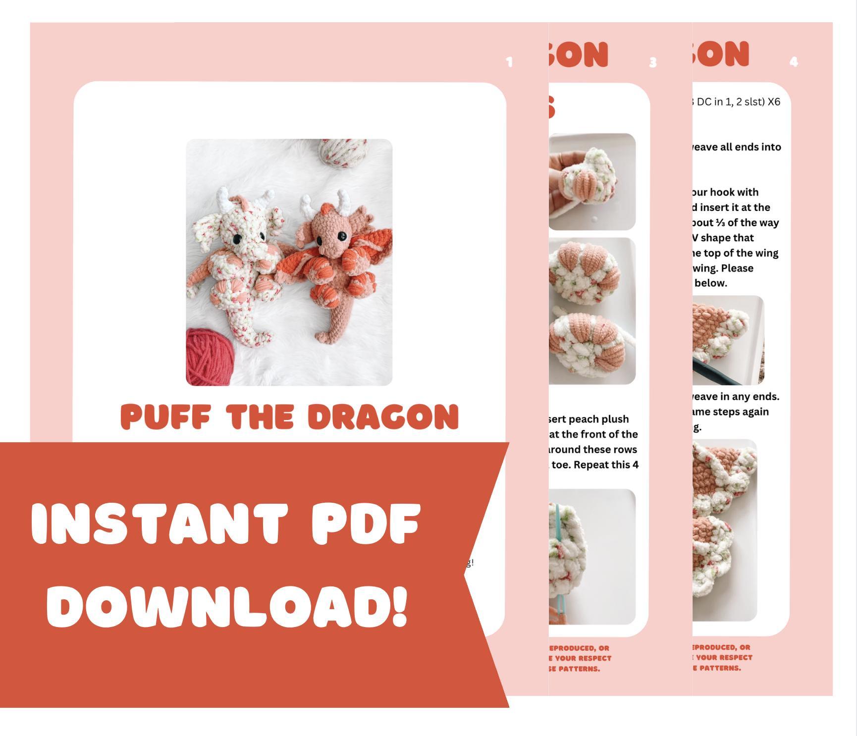 NO SEW Dragon Crochet Pattern Dragon Amigurumi Pattern DIY Crochet Tutorial Dino Crochet Animal Patterns Amigurumi dino Plush Cute Toy Dino thumbnail 6