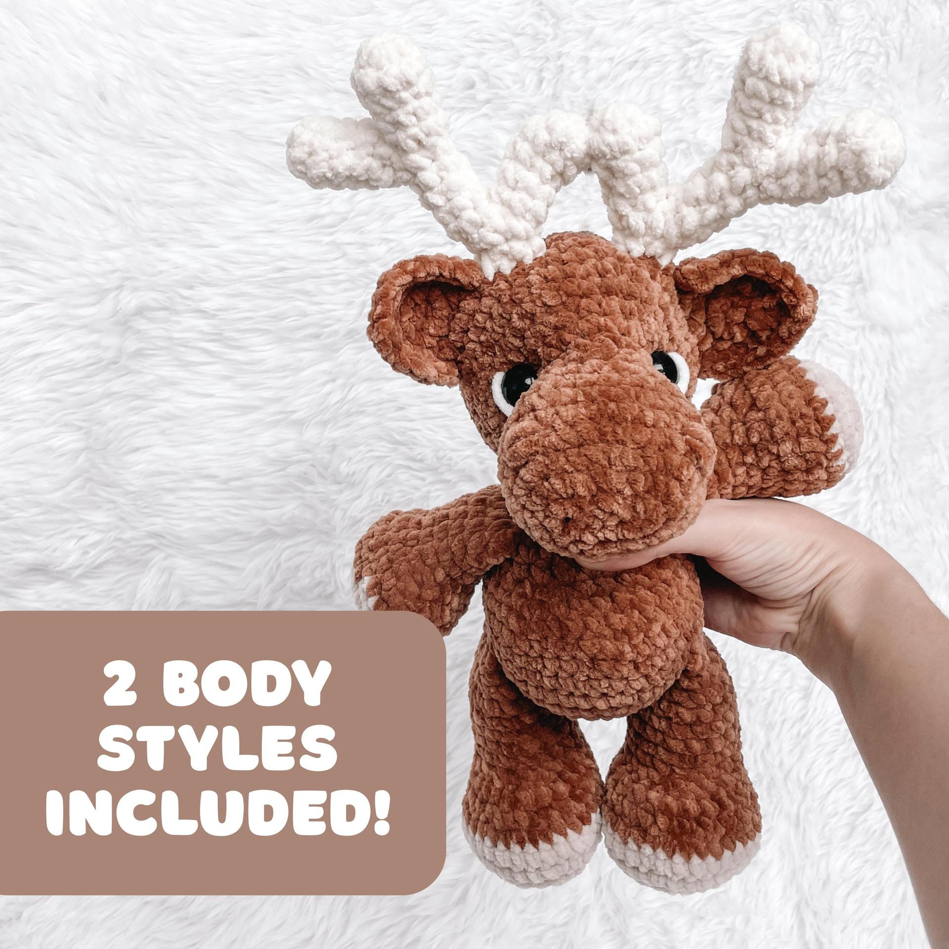 LOW SEW Moose Crochet Pattern Moose Amigurumi Pattern DIY Crochet Tutorial Moose Crochet Animal Patterns Amigurumi Farm Animal Pattern thumbnail 2