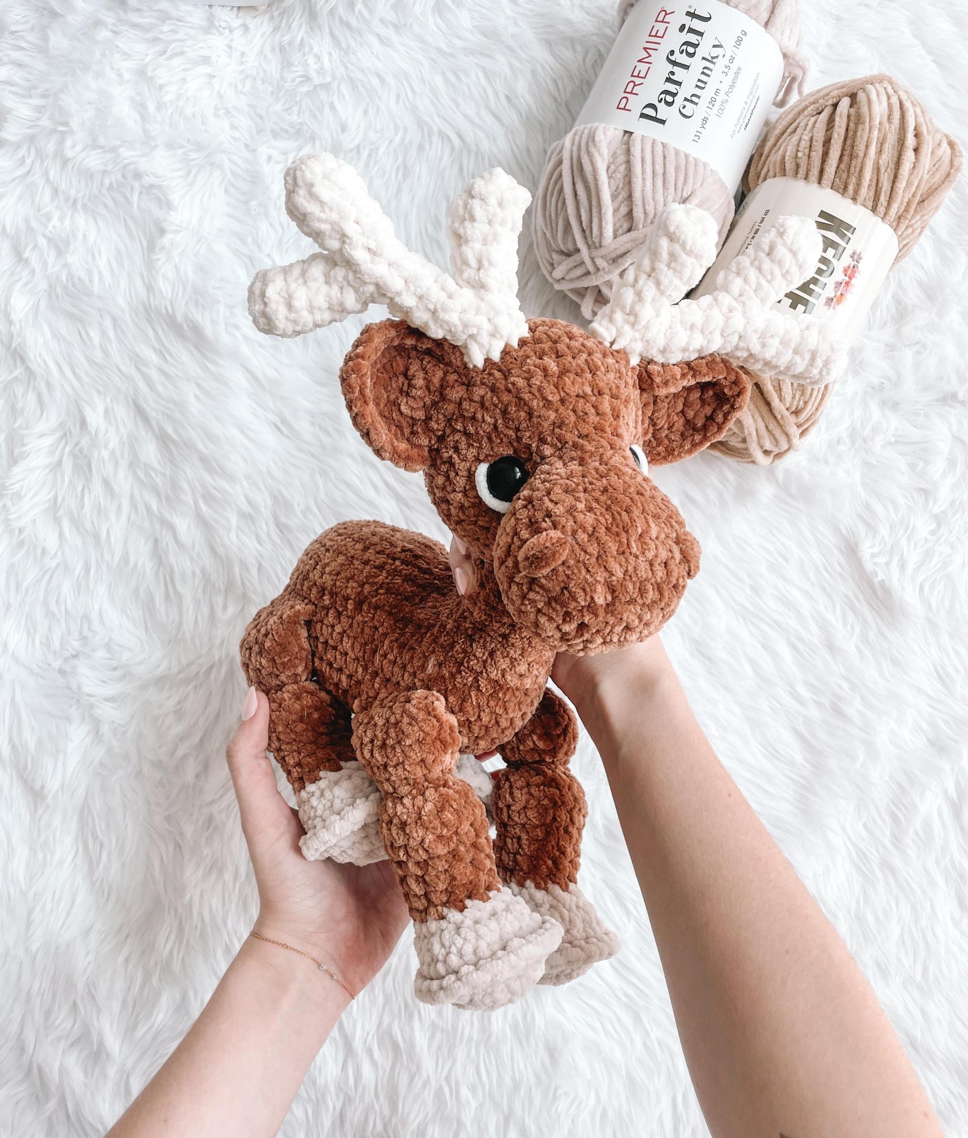 LOW SEW Moose Crochet Pattern Moose Amigurumi Pattern DIY Crochet Tutorial Moose Crochet Animal Patterns Amigurumi Farm Animal Pattern