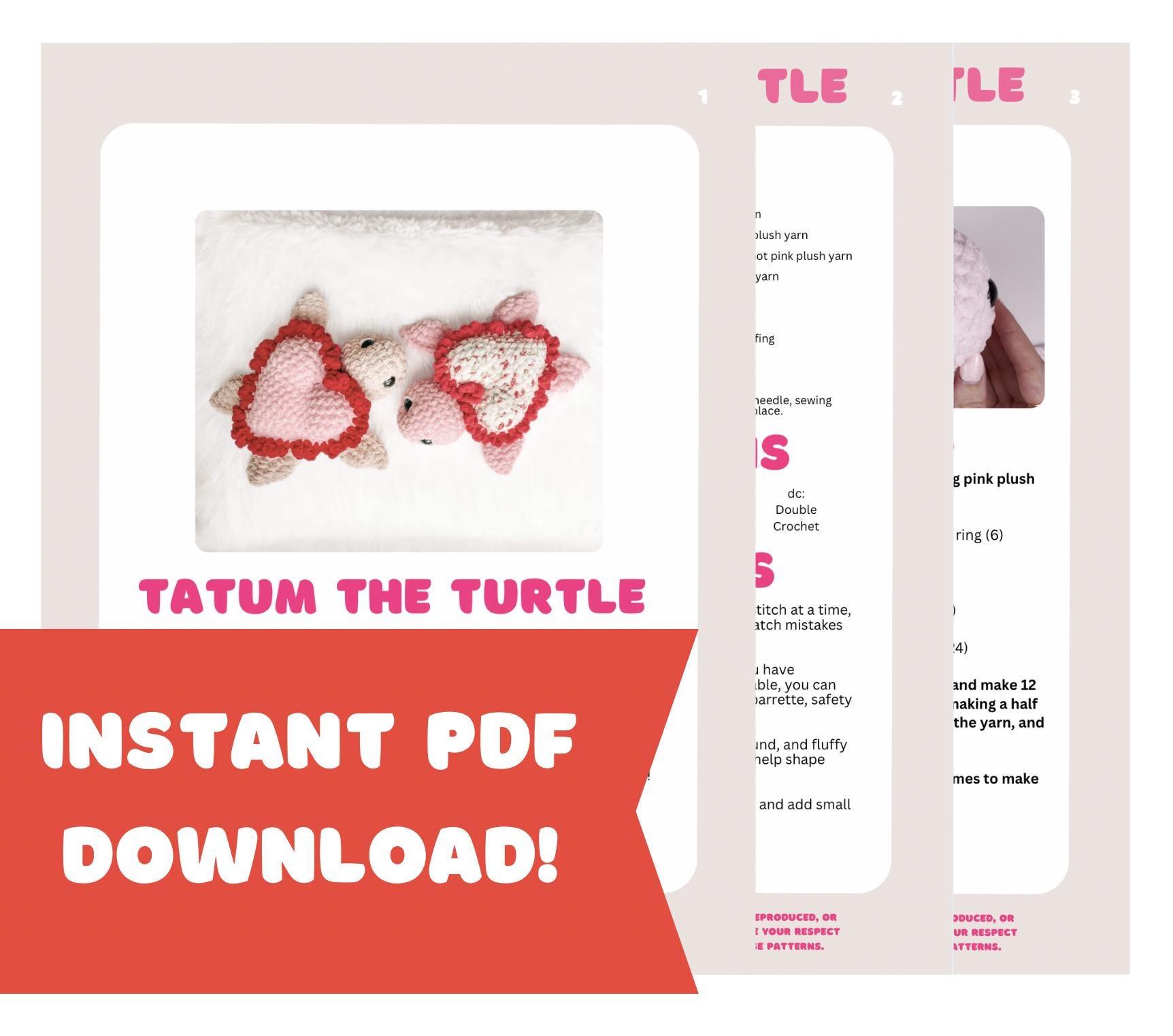 Turtle Crochet Pattern Valentines Day Amigurumi Valentine Pattern Crochet Animal Sunflower Turtle DIY Crochet Tutorial Stuffed Heart Pattern thumbnail 6