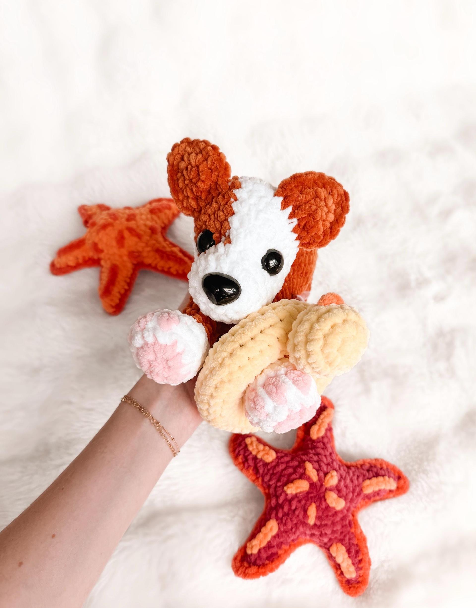 LOW SEW Playing Puppy Crochet Pattern, Summer Dog Amigurumi Tutorial (PDF Pattern)