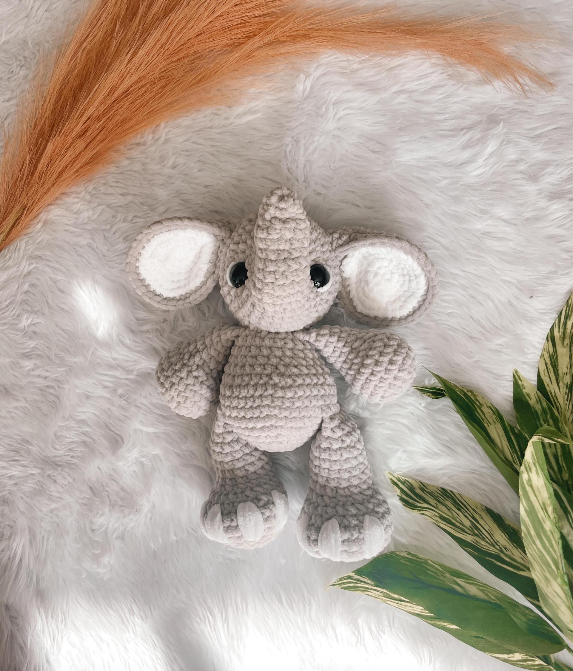 LOW SEW Elephant Crochet Pattern Elephant Amigurumi Pattern DIY Crochet Tutorial Elephant Crochet Animal Patterns Amigurumi Plush Elephant thumbnail 5