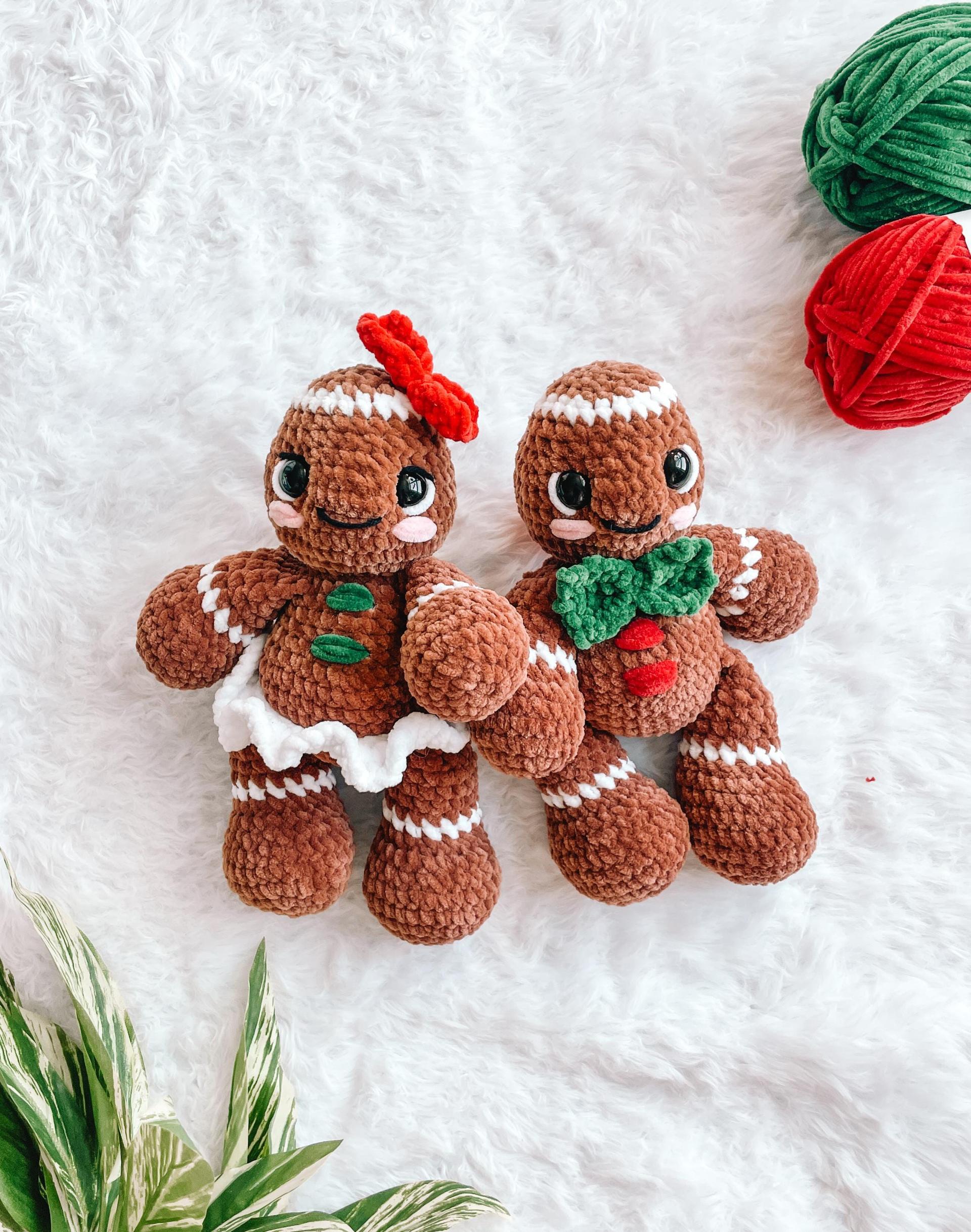 NO SEW Christmas Gingerbread Man Crochet Pattern Amigurumi Gingerbread Lady Crochet Pattern thumbnail 2