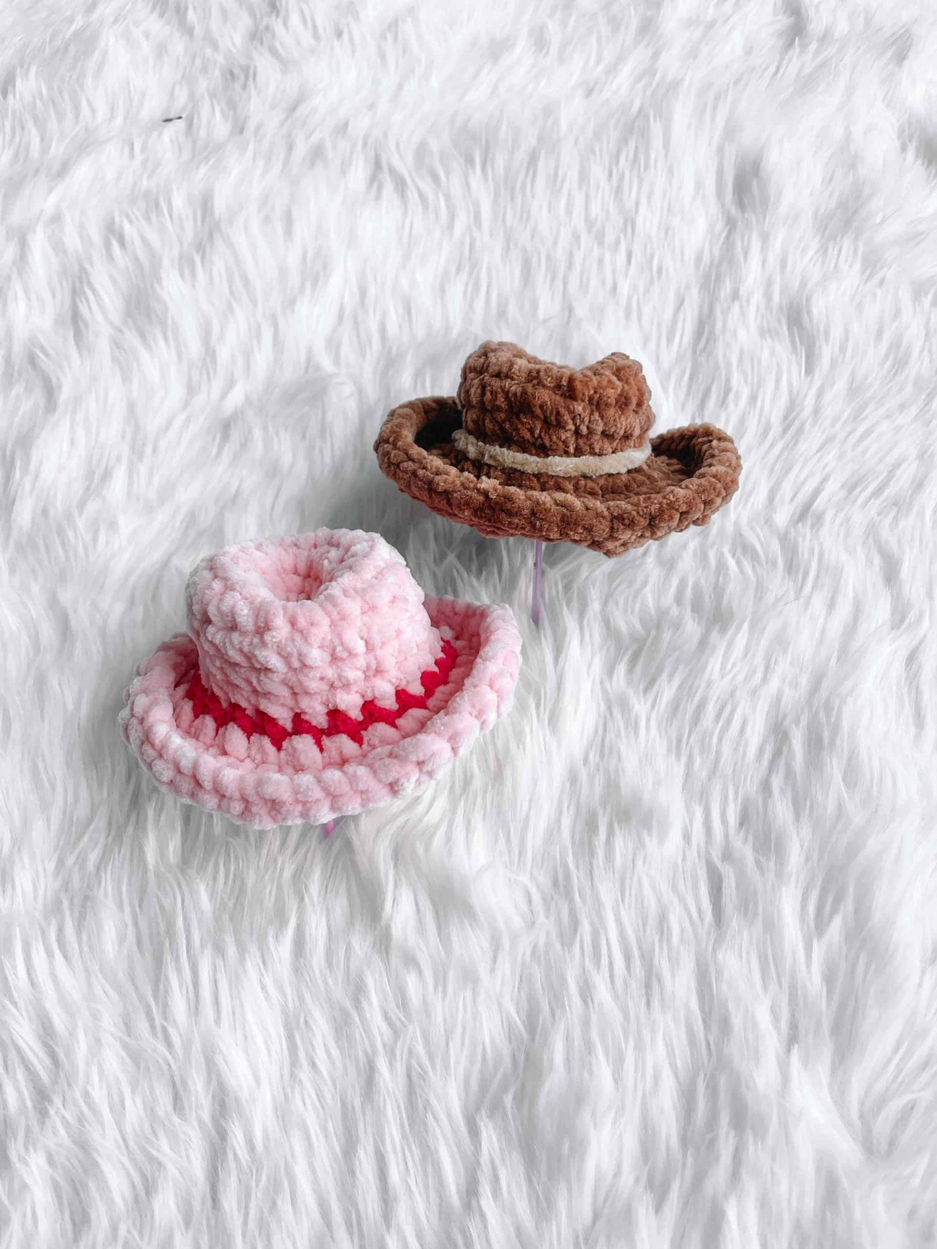 NO SEW Mini Cowboy Hat Crochet Pattern Cowboy hat Amigurumi Pattern DIY Crochet Tutorial Mini Hat Crochet Pattern Amigurumi Animal Accessory thumbnail 4
