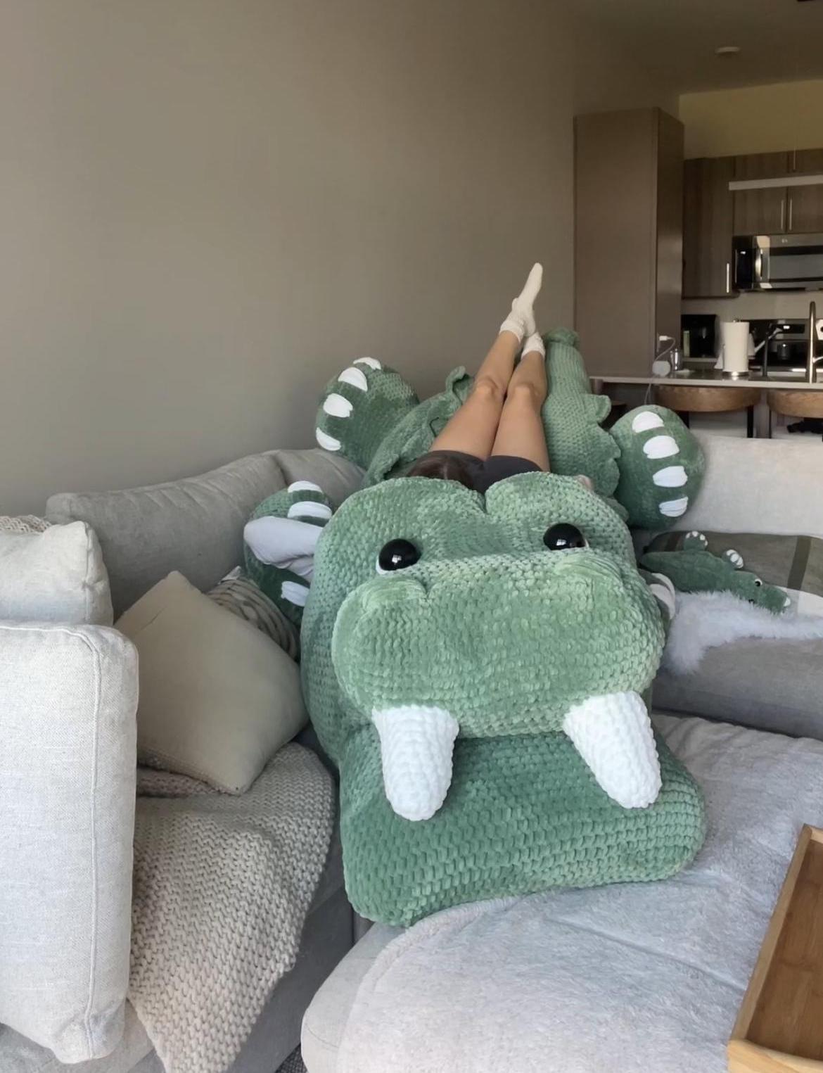 LOW SEW Massive Crocodile Crochet Pattern Alligator Amigurumi Pattern DIY Crochet Tutorial Croc Crochet Animal Patterns Amigurumi Pattern thumbnail 3
