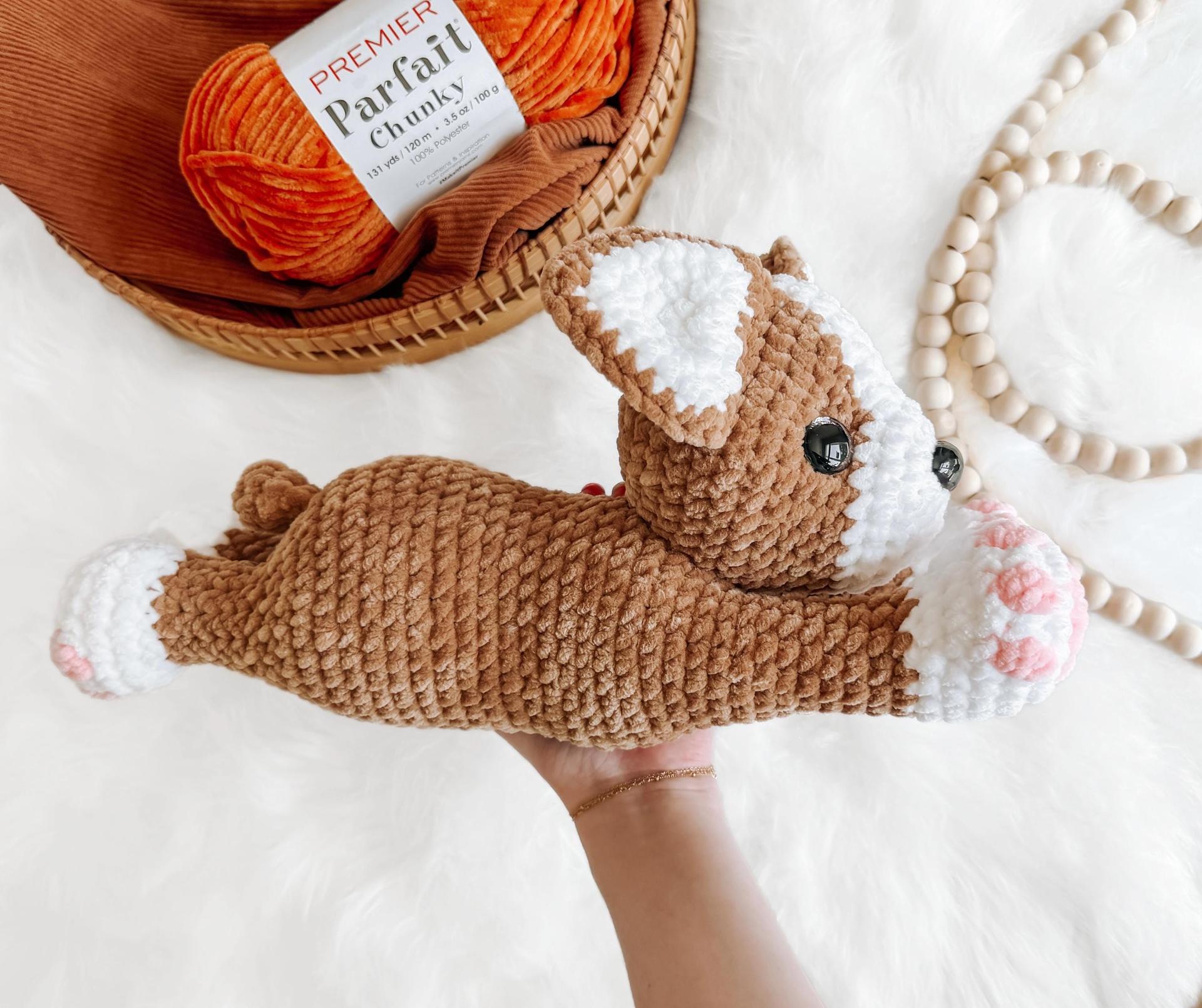 LOW SEW Splooting Puppy Crochet Pattern, Corgi & Floppy Eared Dog Amigurumi Tutorial (PDF Pattern) thumbnail 8