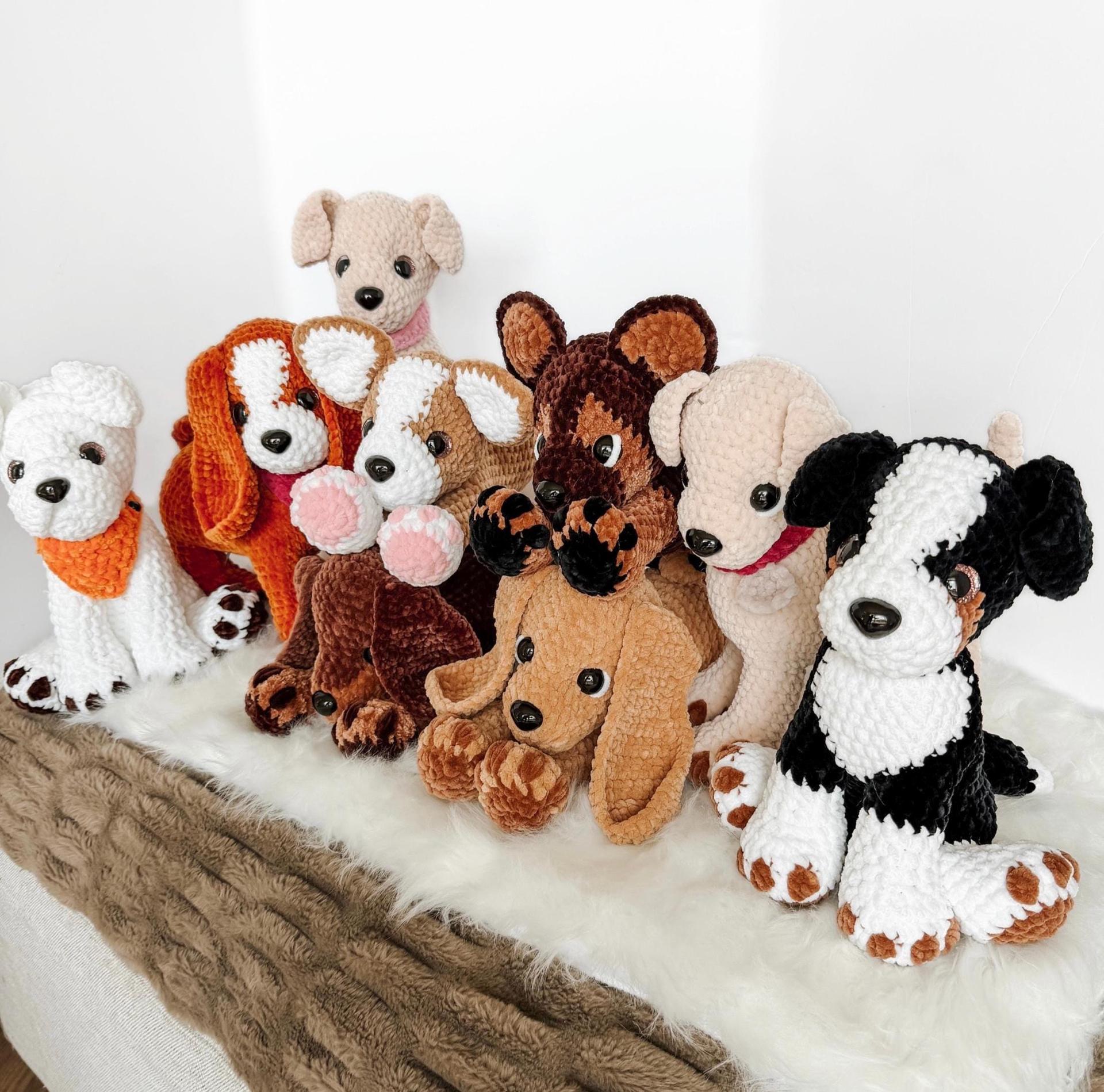 LOW SEW Crochet Dog Pattern Bundle Pattern, Splooting, Standing, Sitting, Playing, and Sleeping Body Styles!
