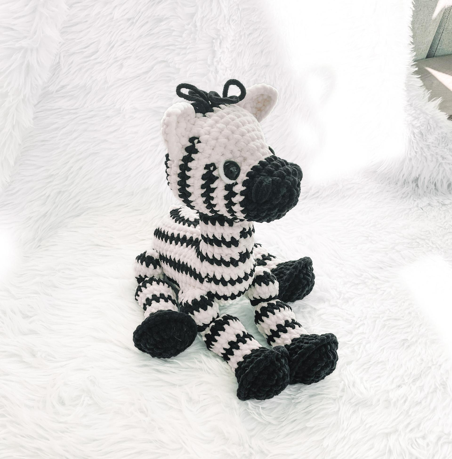 LOW SEW Zebra Crochet Pattern Zebra Amigurumi Pattern DIY Crochet Tutorial Zebra Crochet Animal Patterns Amigurumi Zoo Pattern thumbnail 2
