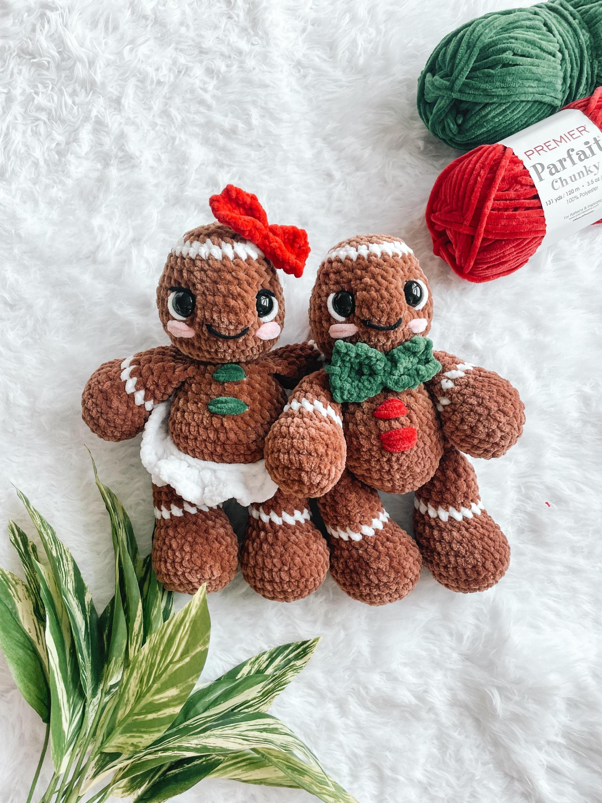 NO SEW Christmas Gingerbread Man Crochet Pattern Amigurumi Gingerbread Lady Crochet Pattern