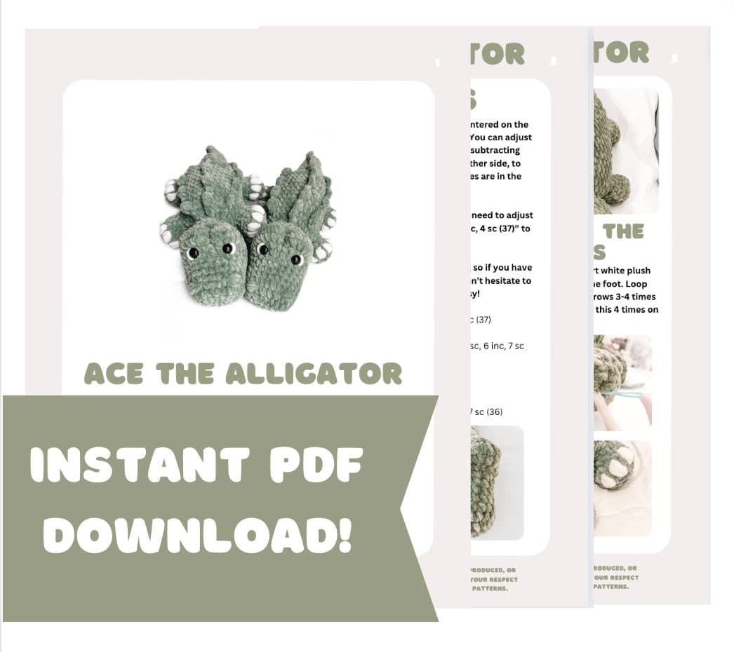 NO SEW Alligator Crochet Pattern Crocodile Amigurumi Pattern DIY Crochet Tutorial Alligator Crochet Animal Patterns Amigurumi Alligator thumbnail 8