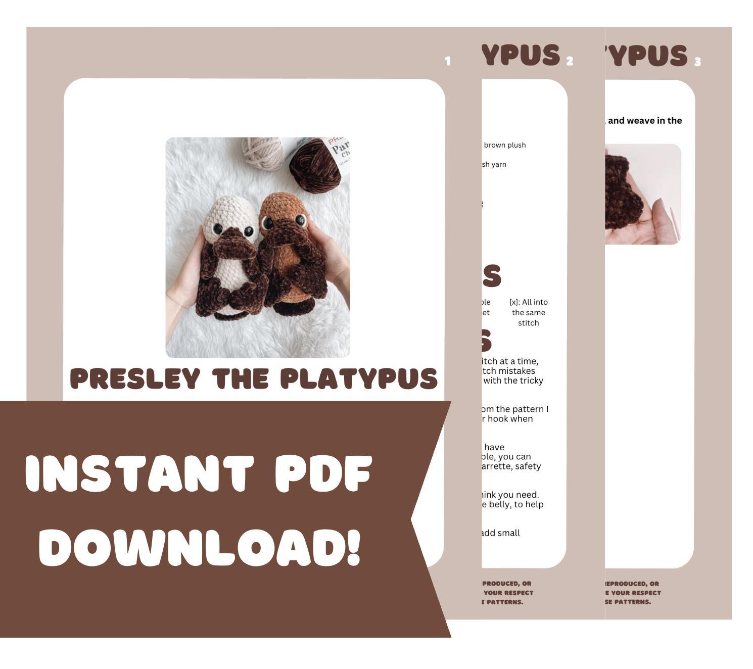 LOW SEW Platypus Crochet Pattern Platypus Amigurumi Pattern DIY Crochet Tutorial Platypus Crochet Animal Patterns Amigurumi Pattern thumbnail 4