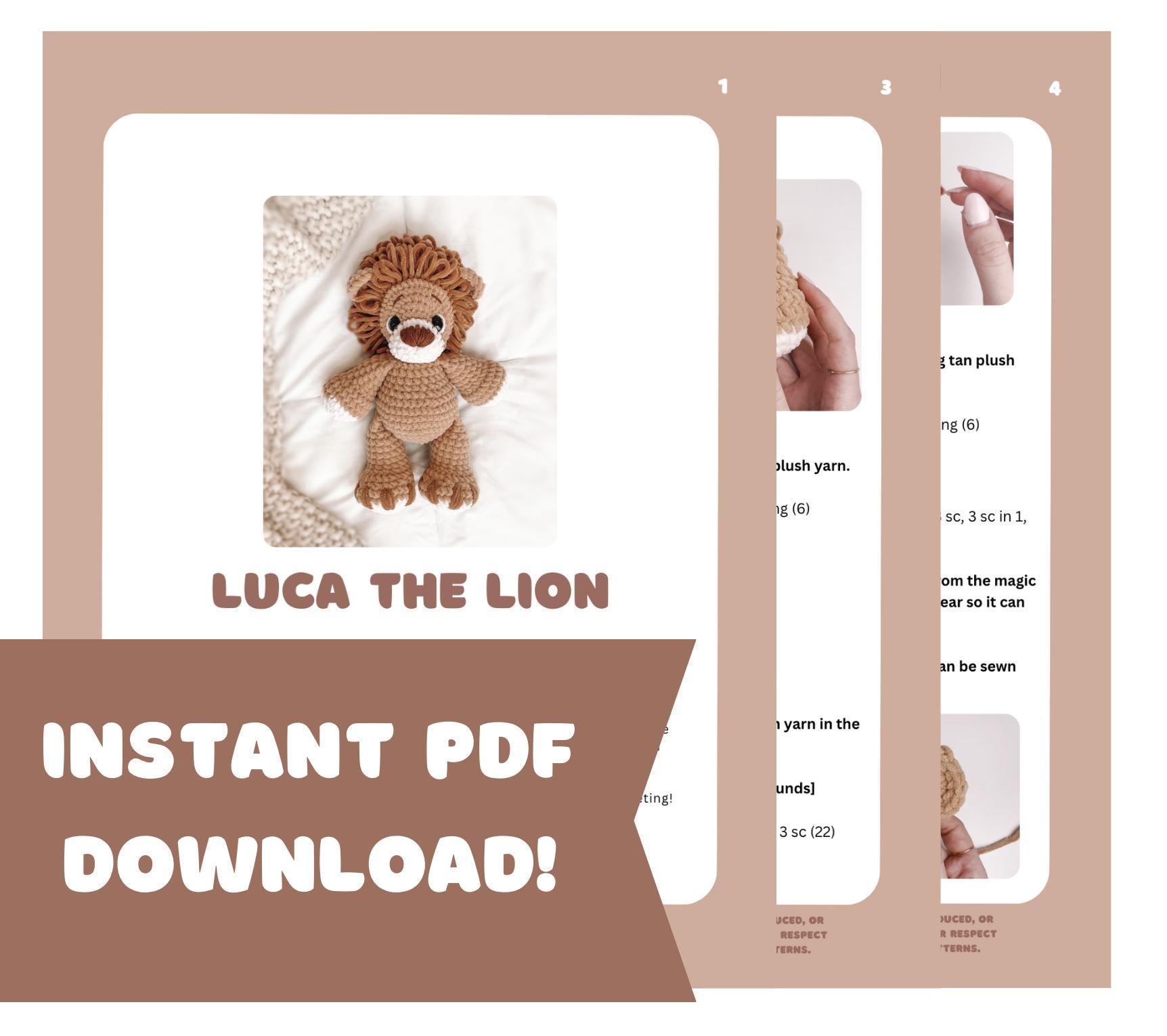 LOW SEW Lion Crochet Pattern Lion Amigurumi Pattern Safari Animal Crochet Handmade Toy tiger Crochet DIY Crochet Tutorial pdf Amigurumi thumbnail 4