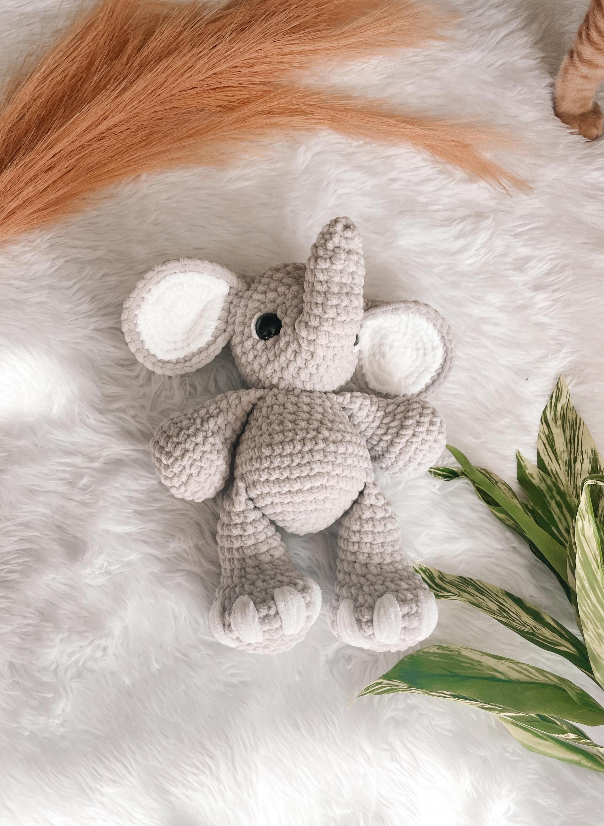 LOW SEW Elephant Crochet Pattern Elephant Amigurumi Pattern DIY Crochet Tutorial Elephant Crochet Animal Patterns Amigurumi Plush Elephant thumbnail 4