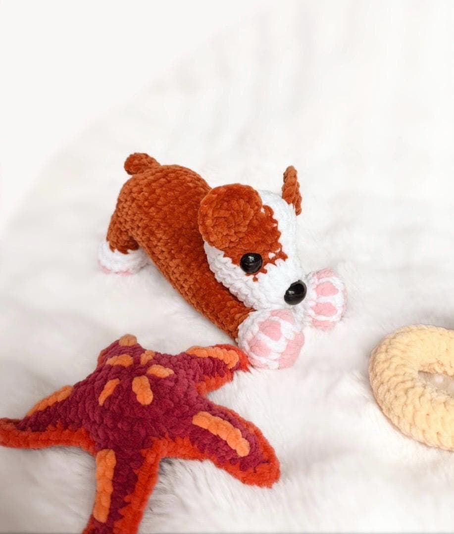 LOW SEW Playing Puppy Crochet Pattern, Summer Dog Amigurumi Tutorial (PDF Pattern) thumbnail 4