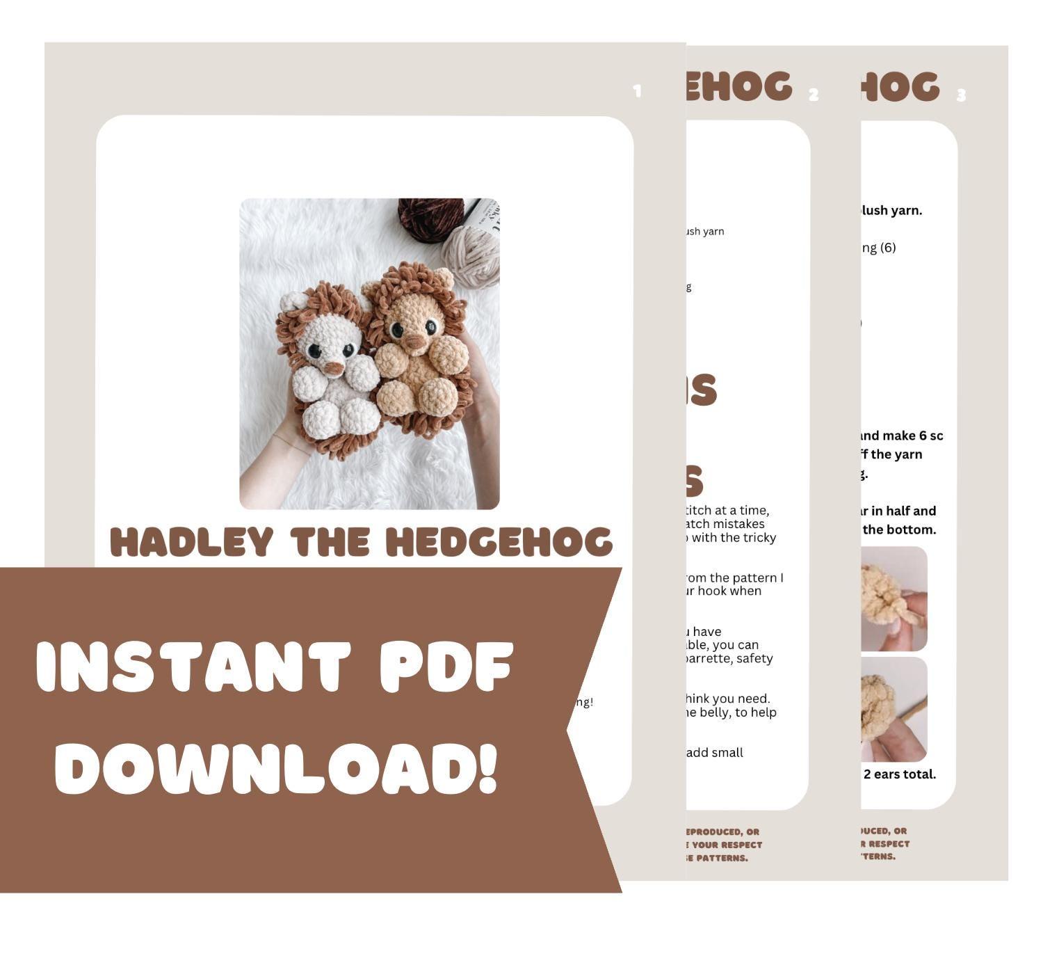 LOW SEW Hedgehog Crochet Pattern Hedgehog Amigurumi Pattern DIY Crochet Tutorial Porcupine Crochet Animal Patterns Amigurumi Pattern thumbnail 5