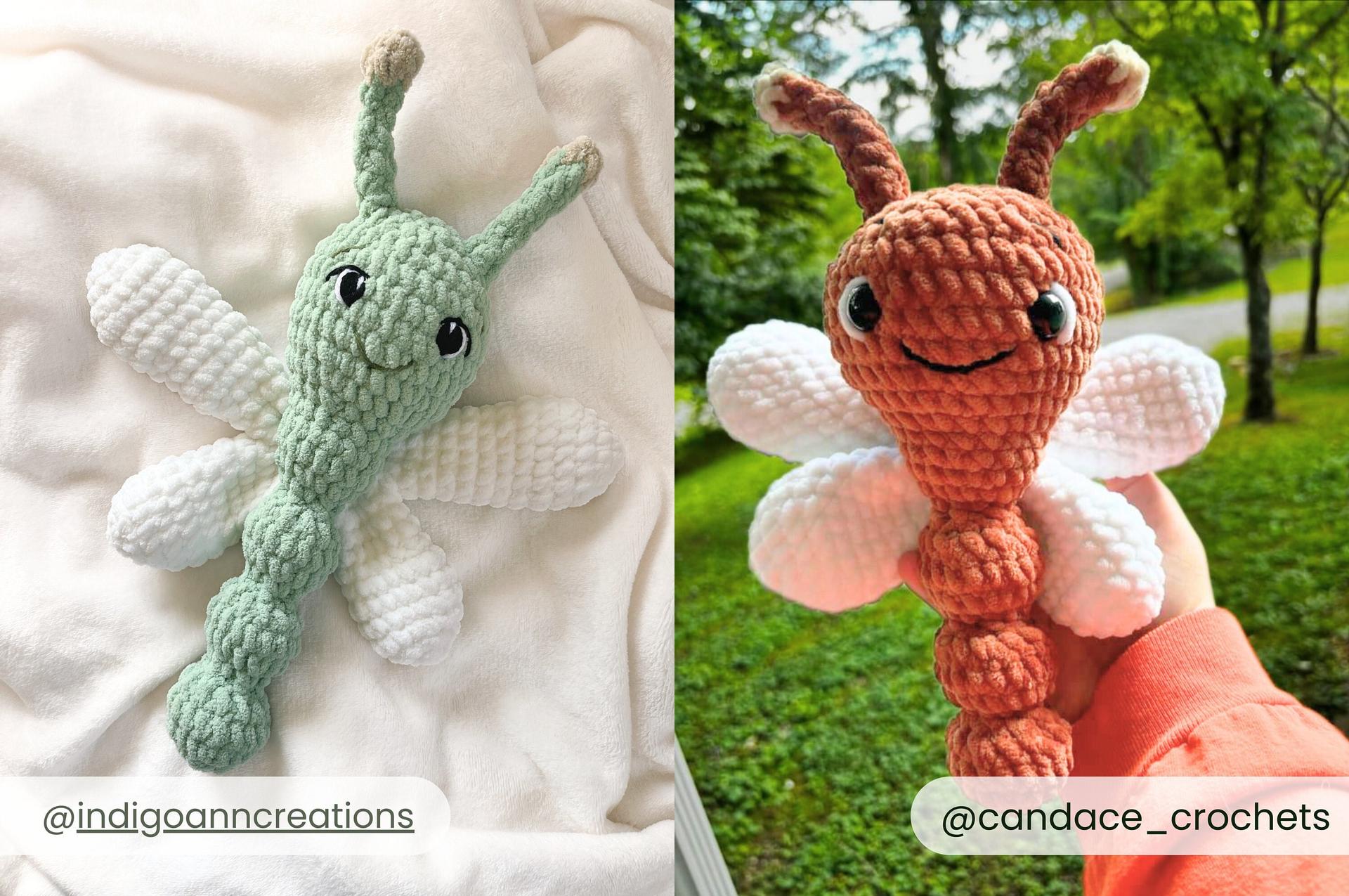Low Sew Dragonfly Crochet Pattern Insect Amigurumi Pattern DIY Crochet Tutorial Bug Crochet Animal Patterns Amigurumi Dragonfly Bug thumbnail 3