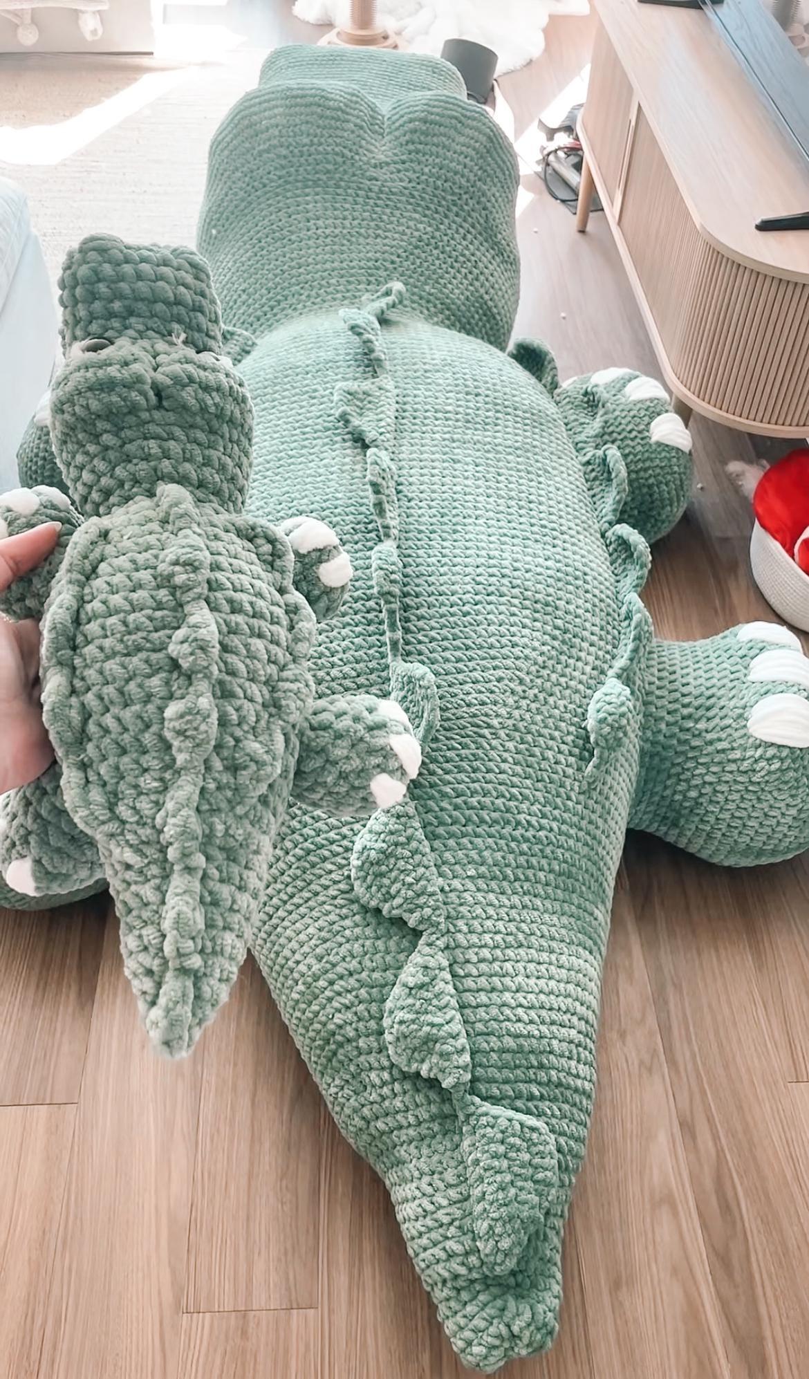 LOW SEW Massive Crocodile Crochet Pattern Alligator Amigurumi Pattern DIY Crochet Tutorial Croc Crochet Animal Patterns Amigurumi Pattern thumbnail 6