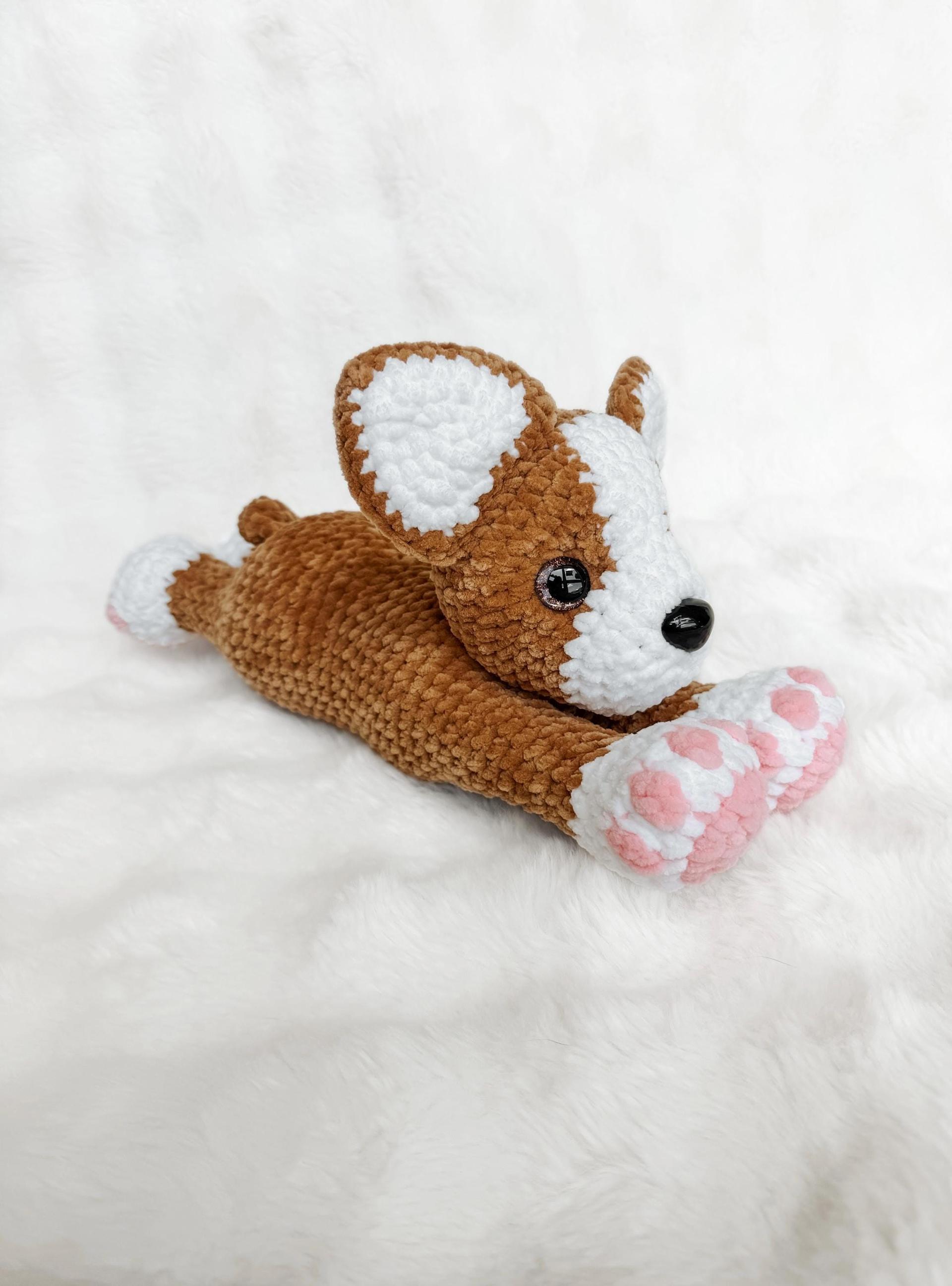 LOW SEW Splooting Puppy Crochet Pattern, Corgi & Floppy Eared Dog Amigurumi Tutorial (PDF Pattern) thumbnail 6