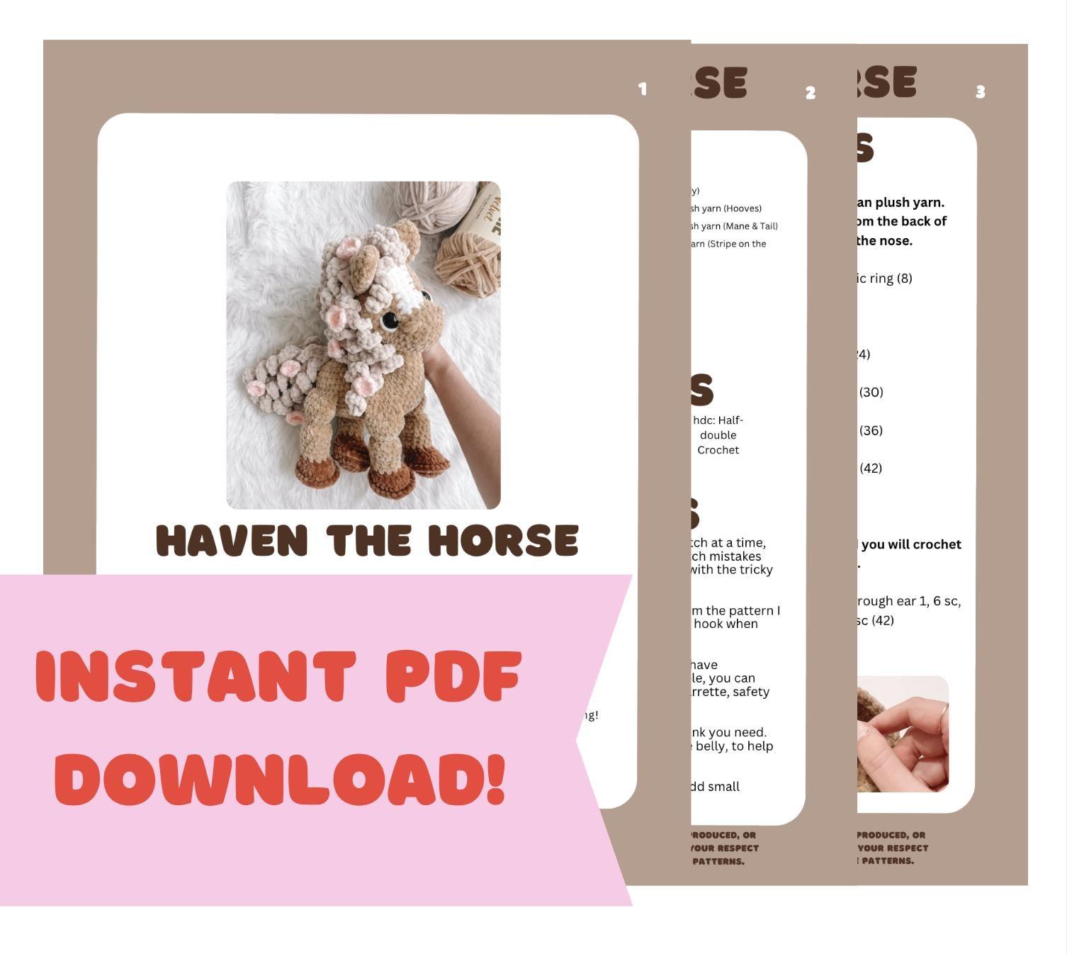 LOW SEW horse Crochet Pattern horse Amigurumi Pattern DIY Crochet Tutorial horse Crochet Animal Patterns Amigurumi Farm Animal Pattern thumbnail 7