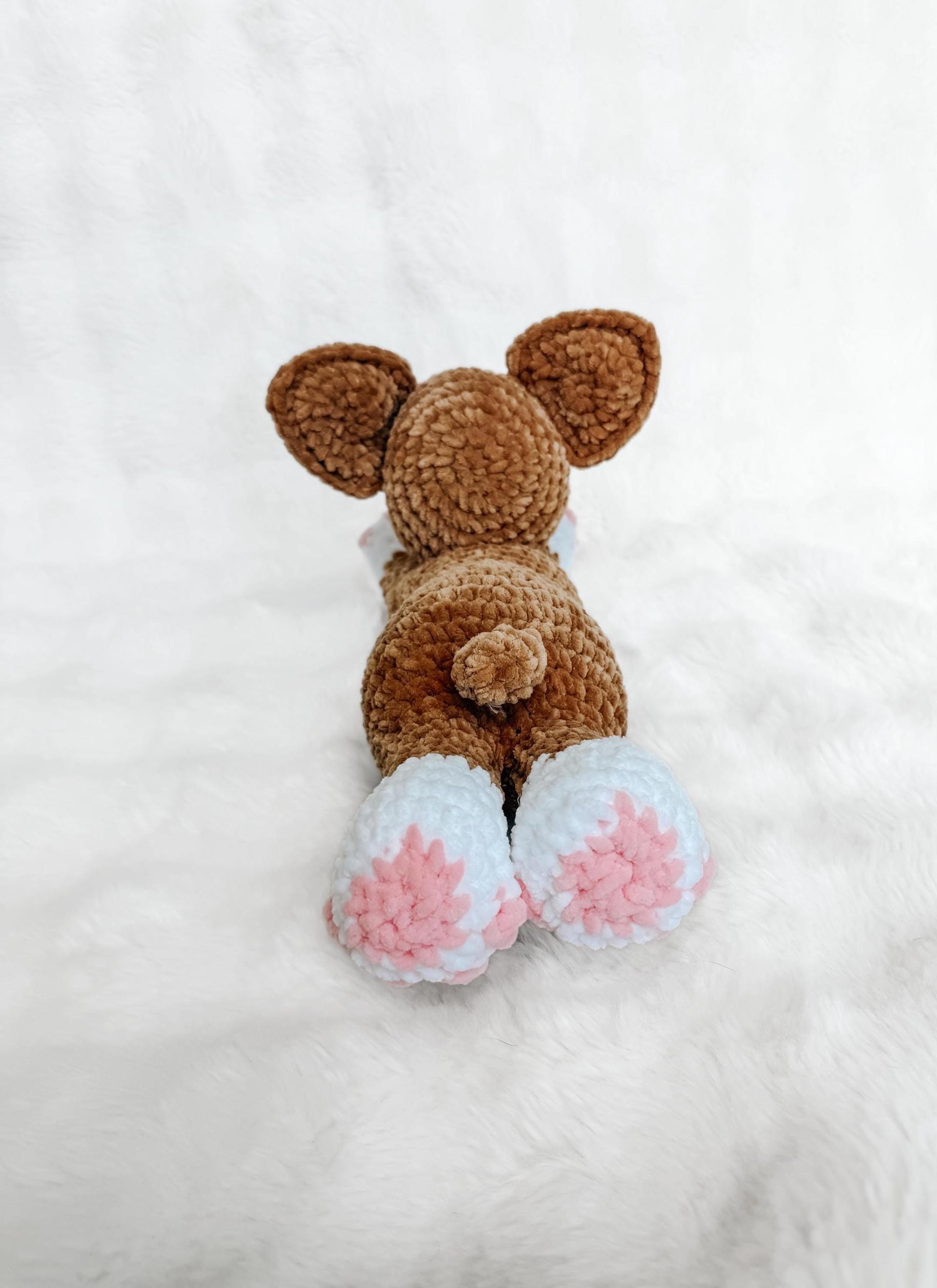 LOW SEW Splooting Puppy Crochet Pattern, Corgi & Floppy Eared Dog Amigurumi Tutorial (PDF Pattern) thumbnail 3