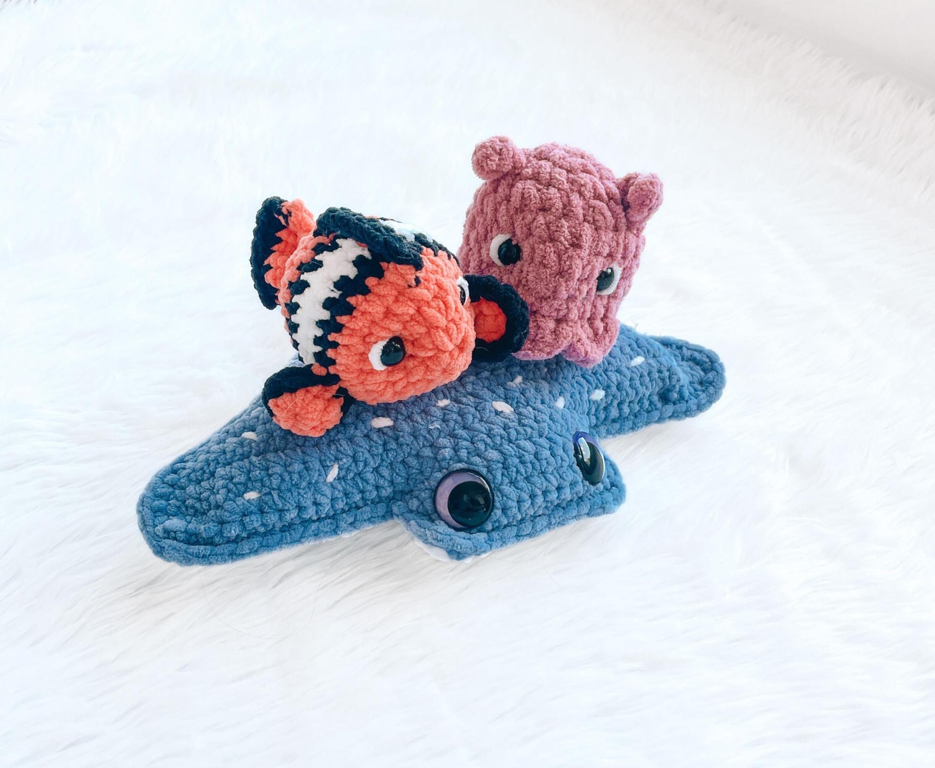 LOW SEW Sea Animal Crochet Pattern Stingray Amigurumi Pattern DIY Crochet Tutorial fish Crochet Animal Patterns Amigurumi Sea Pattern thumbnail 2