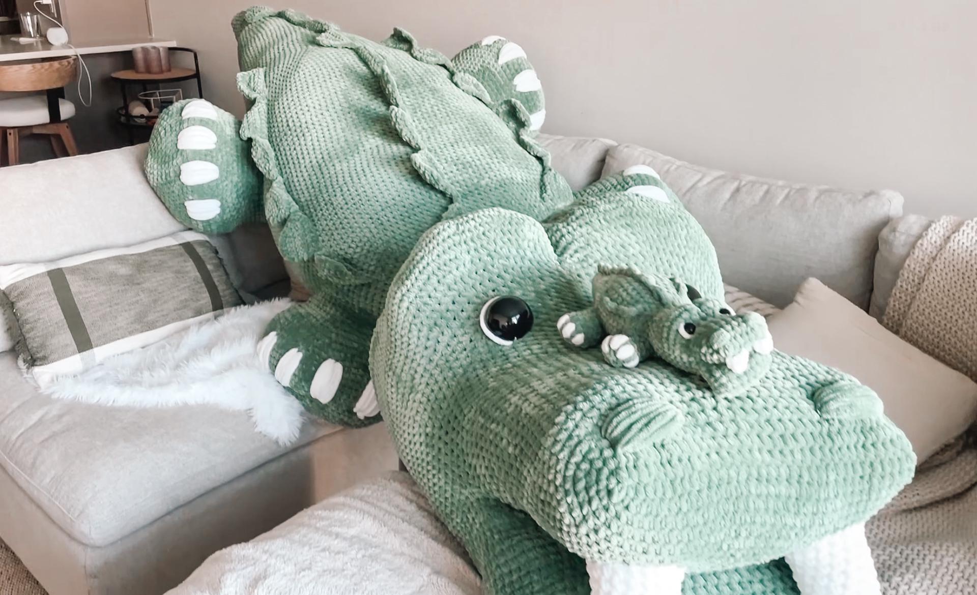 LOW SEW Massive Crocodile Crochet Pattern Alligator Amigurumi Pattern DIY Crochet Tutorial Croc Crochet Animal Patterns Amigurumi Pattern thumbnail 4