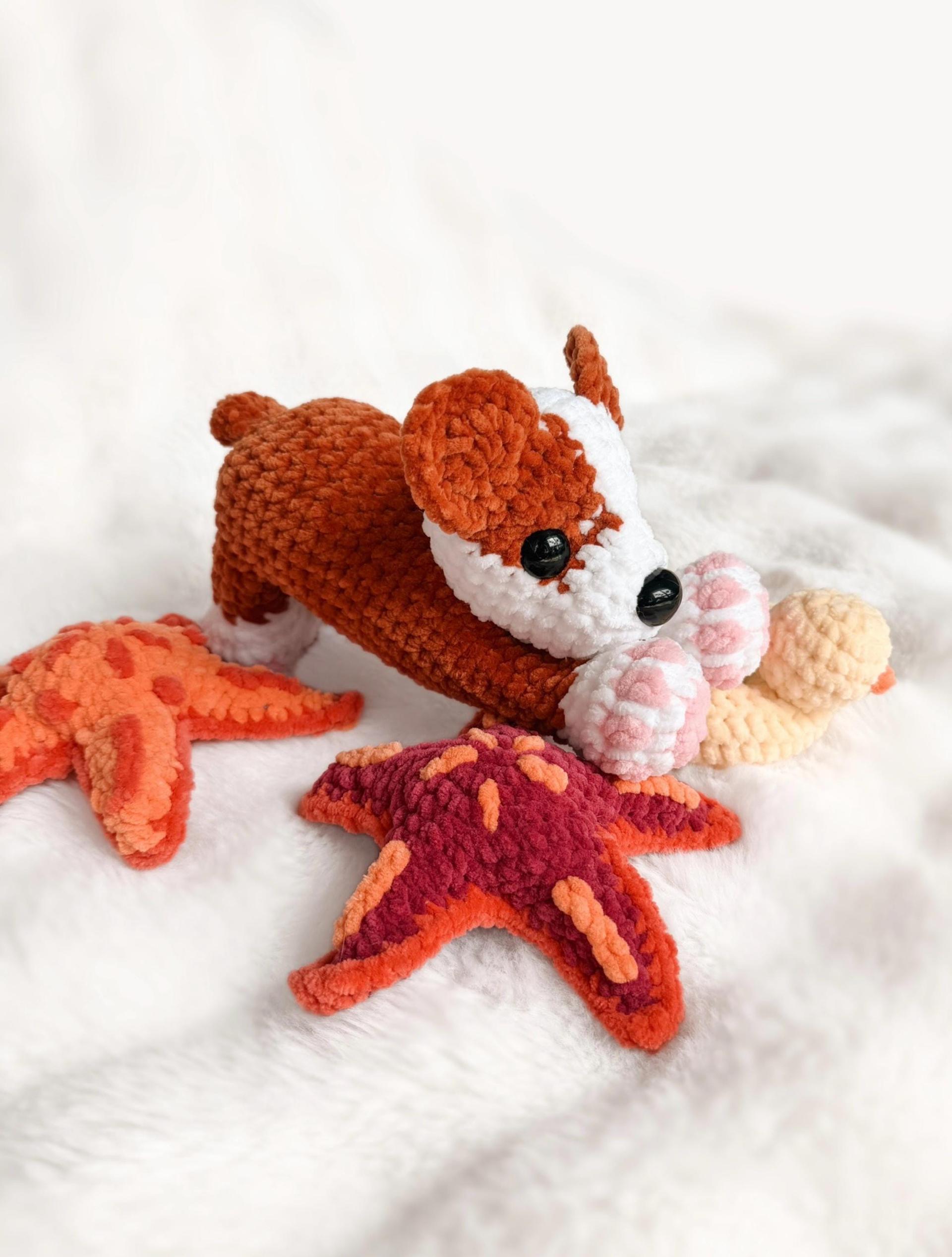 LOW SEW Playing Puppy Crochet Pattern, Summer Dog Amigurumi Tutorial (PDF Pattern) thumbnail 2