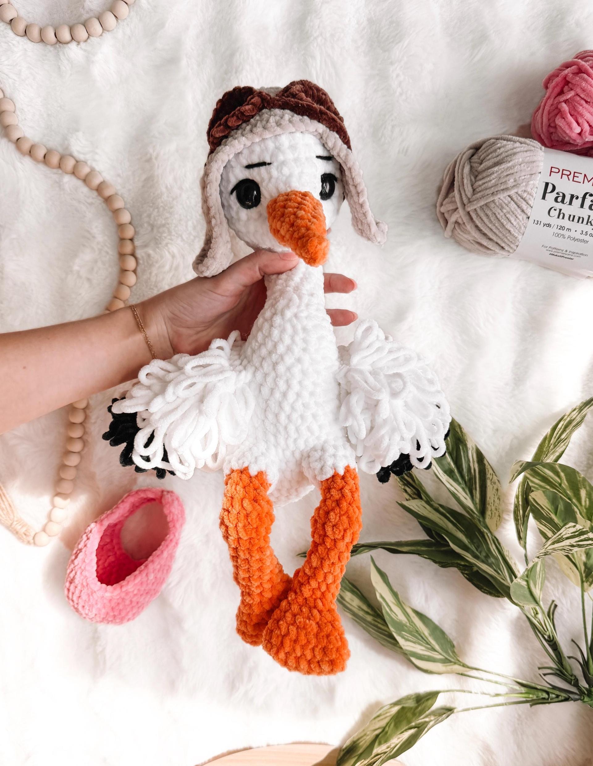 NO SEW Stork Crochet Pattern, Amigurumi Stork (PDF Tutorial)