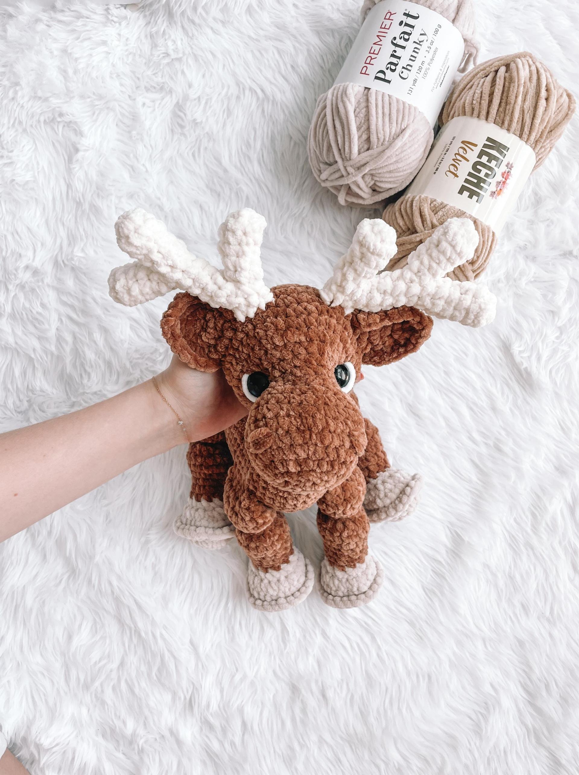 LOW SEW Moose Crochet Pattern Moose Amigurumi Pattern DIY Crochet Tutorial Moose Crochet Animal Patterns Amigurumi Farm Animal Pattern thumbnail 7