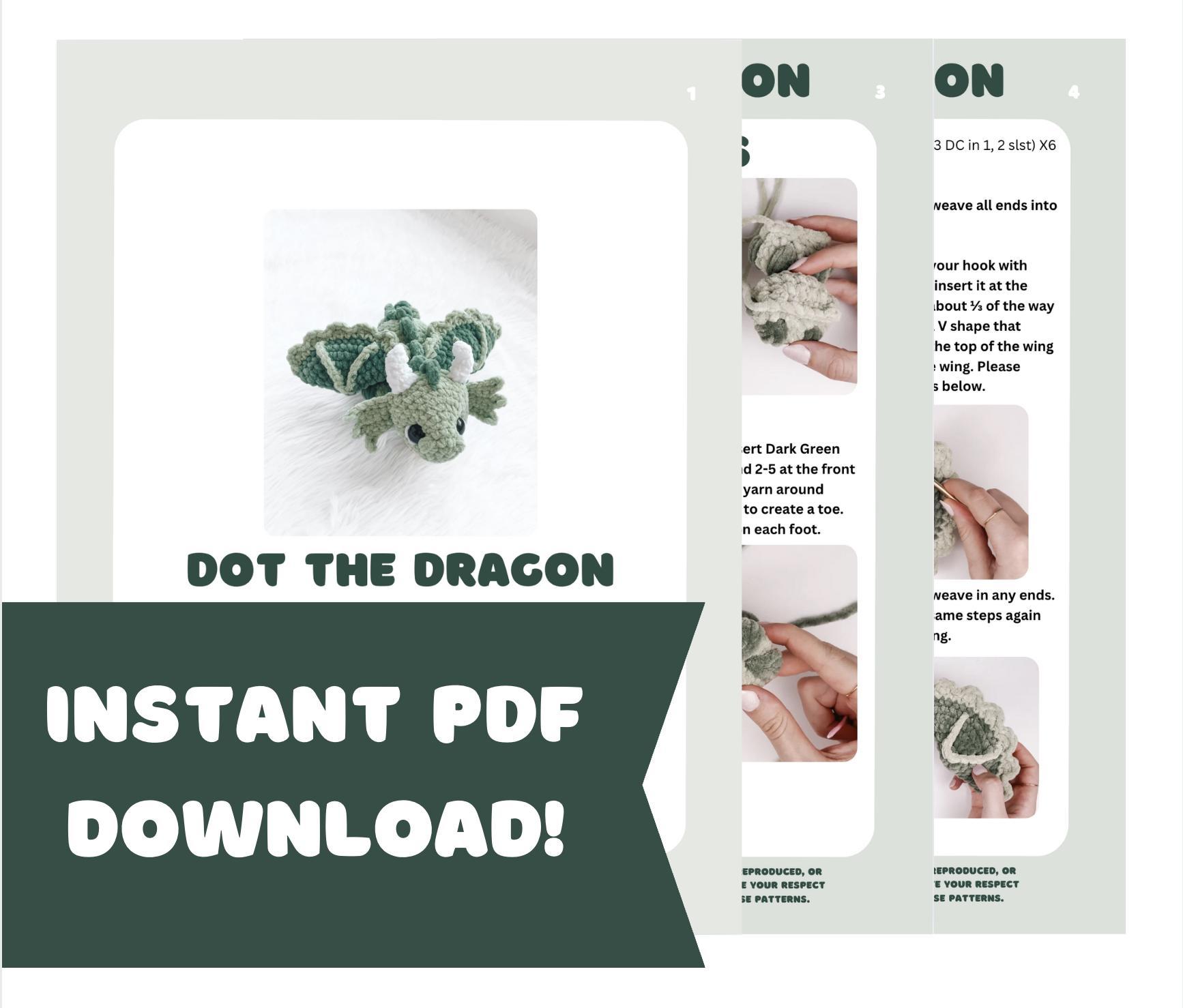NO SEW Dragon Crochet Pattern Dragon Amigurumi Pattern DIY Crochet Tutorial Dino Crochet Animal Patterns Amigurumi dino Plush Cute Toy Dino thumbnail 4