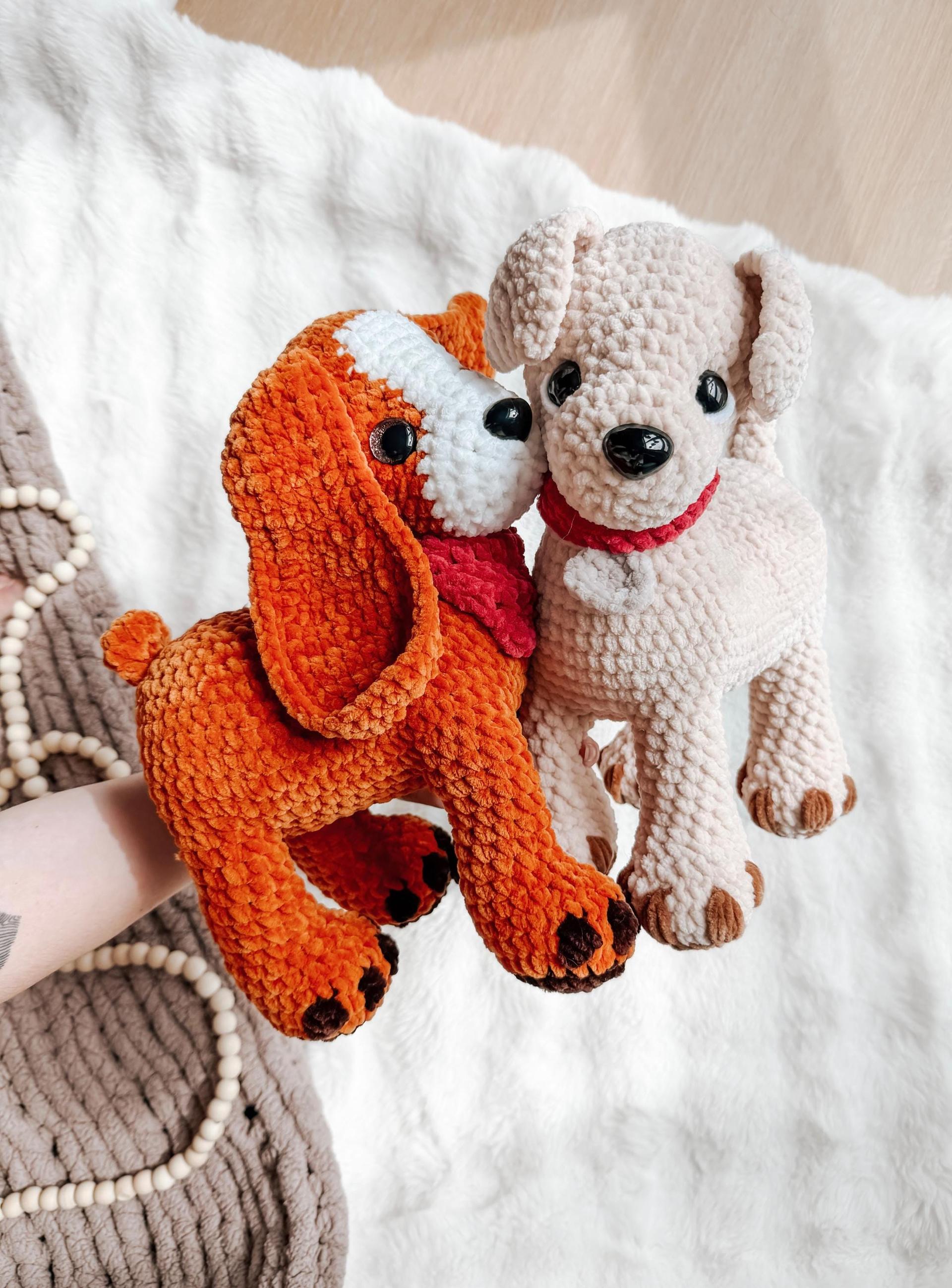 LOW SEW Standing Puppy Crochet Pattern, Labrador and Cavalier Amigurumi Tutorial (PDF Pattern)