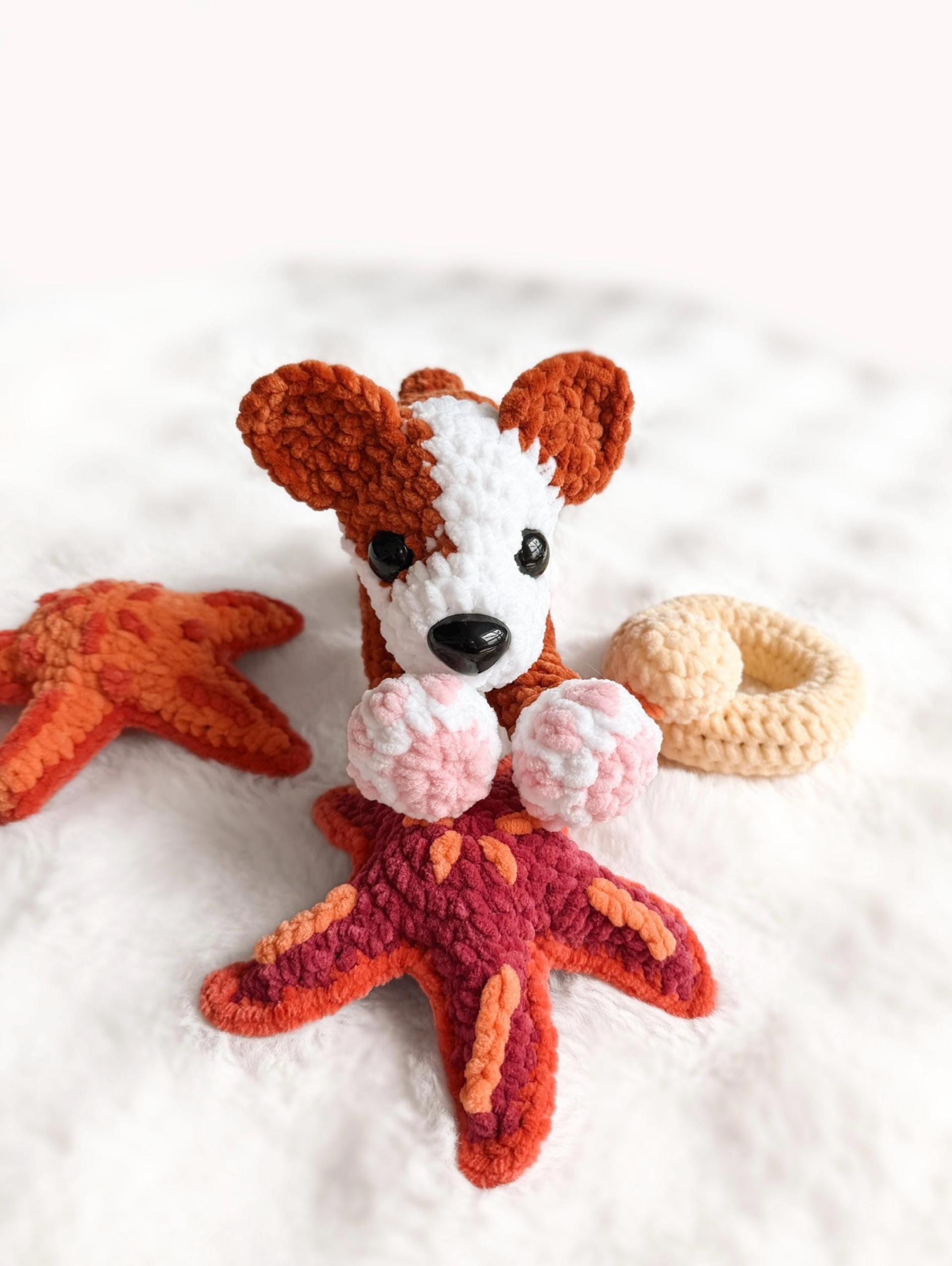 LOW SEW Playing Puppy Crochet Pattern, Summer Dog Amigurumi Tutorial (PDF Pattern) thumbnail 5