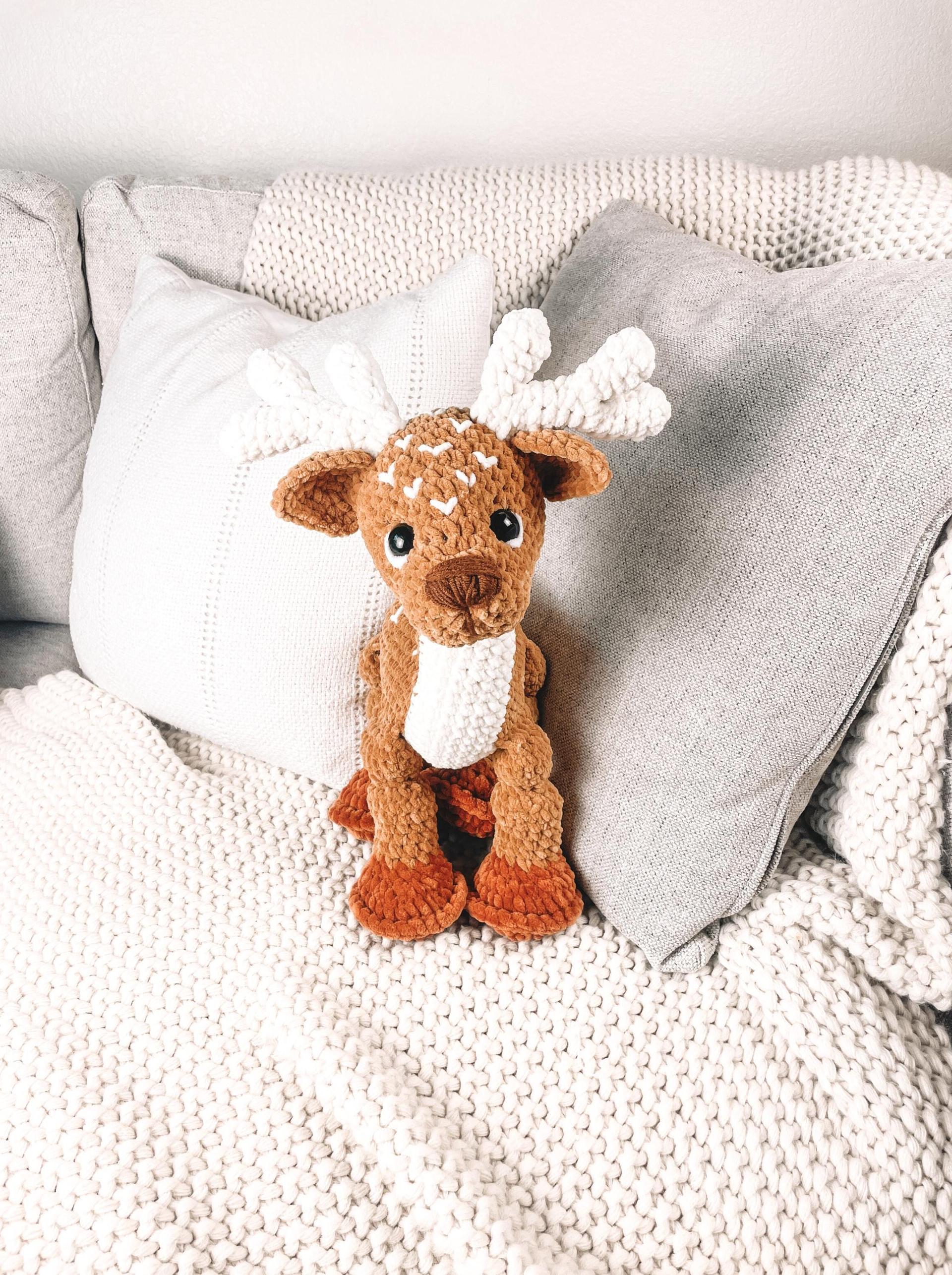 LOW SEW Deer Crochet Pattern Reindeer Amigurumi Pattern DIY Crochet Tutorial Deer Crochet Animal Patterns Amigurumi Reindeer Pattern Deer thumbnail 3