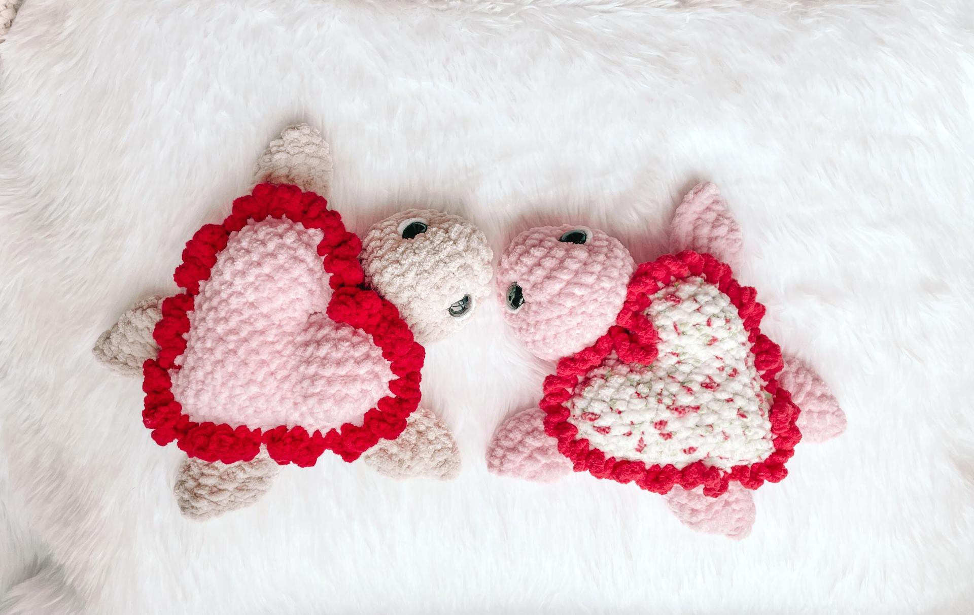 Turtle Crochet Pattern Valentines Day Amigurumi Valentine Pattern Crochet Animal Sunflower Turtle DIY Crochet Tutorial Stuffed Heart Pattern thumbnail 3