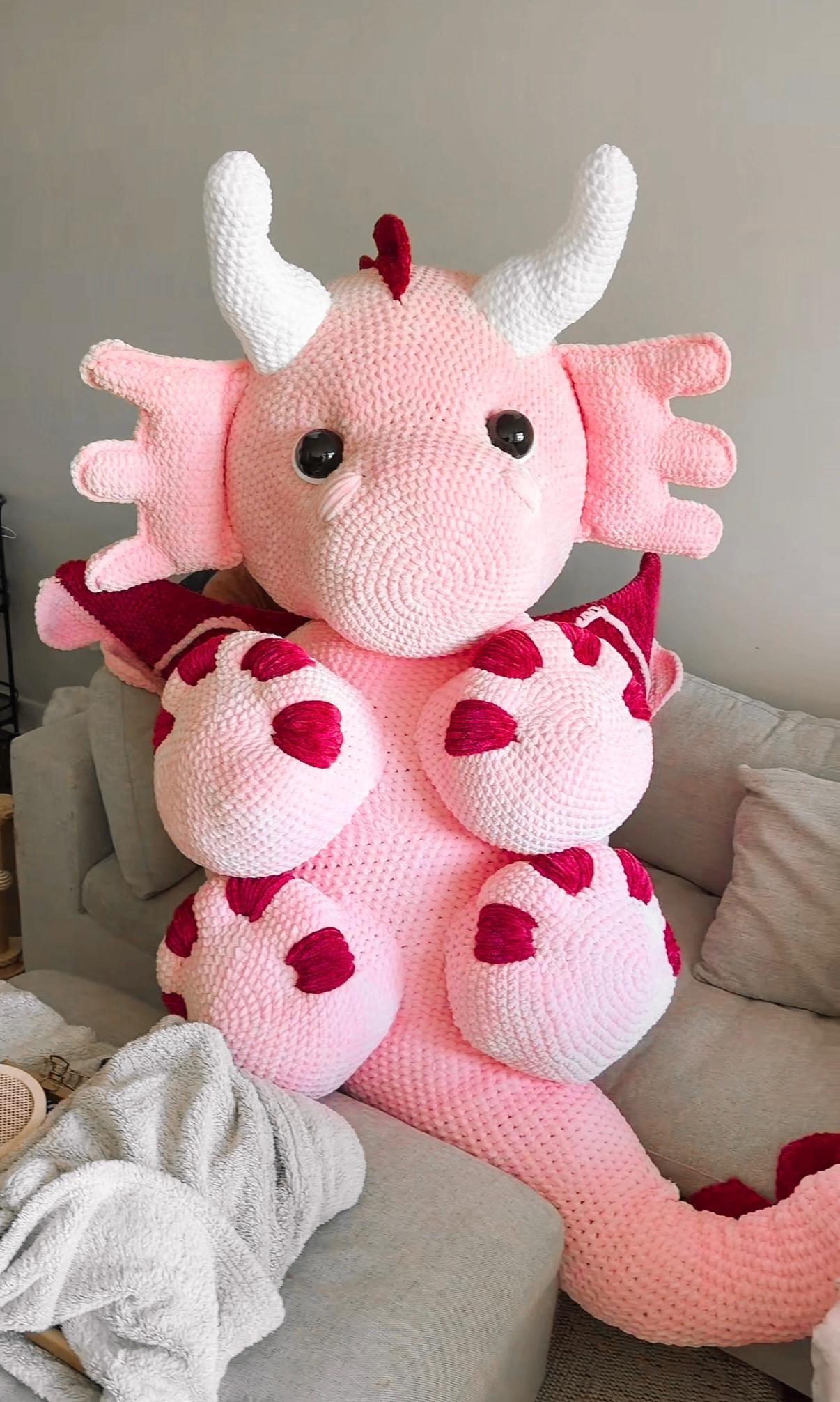 GIANT Dragon Crochet Pattern, Dragon Amigurumi Pattern DIY Crochet Dragon