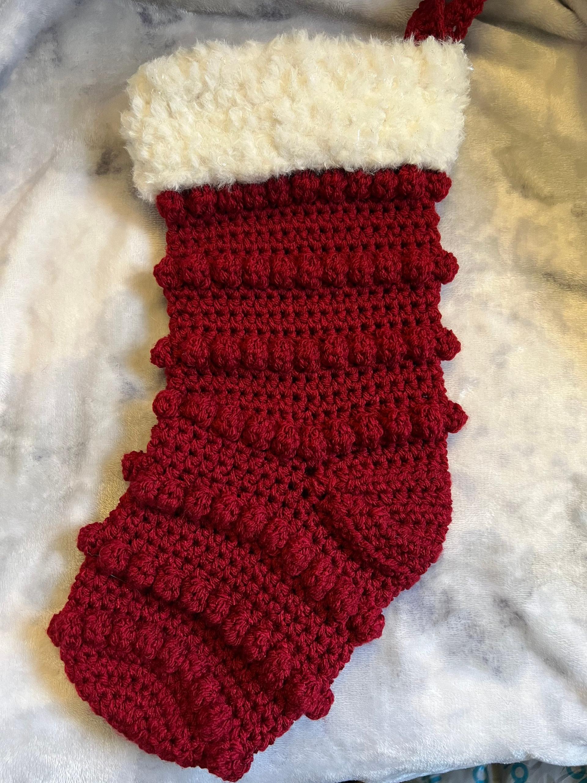 Bobble red Christmas stocking