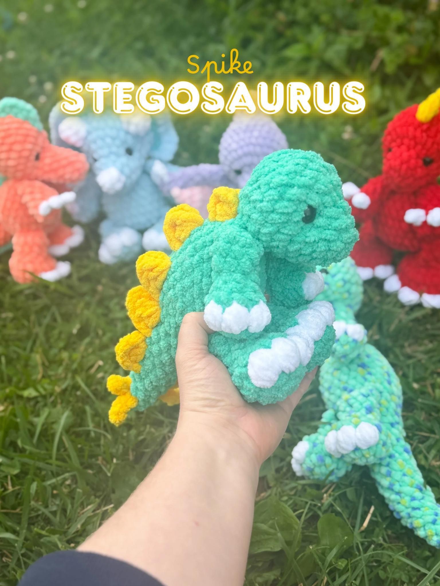 spike the stegosaurus | amigurumi dinosaur, no sew, crochet pattern, dinosaur, PDF