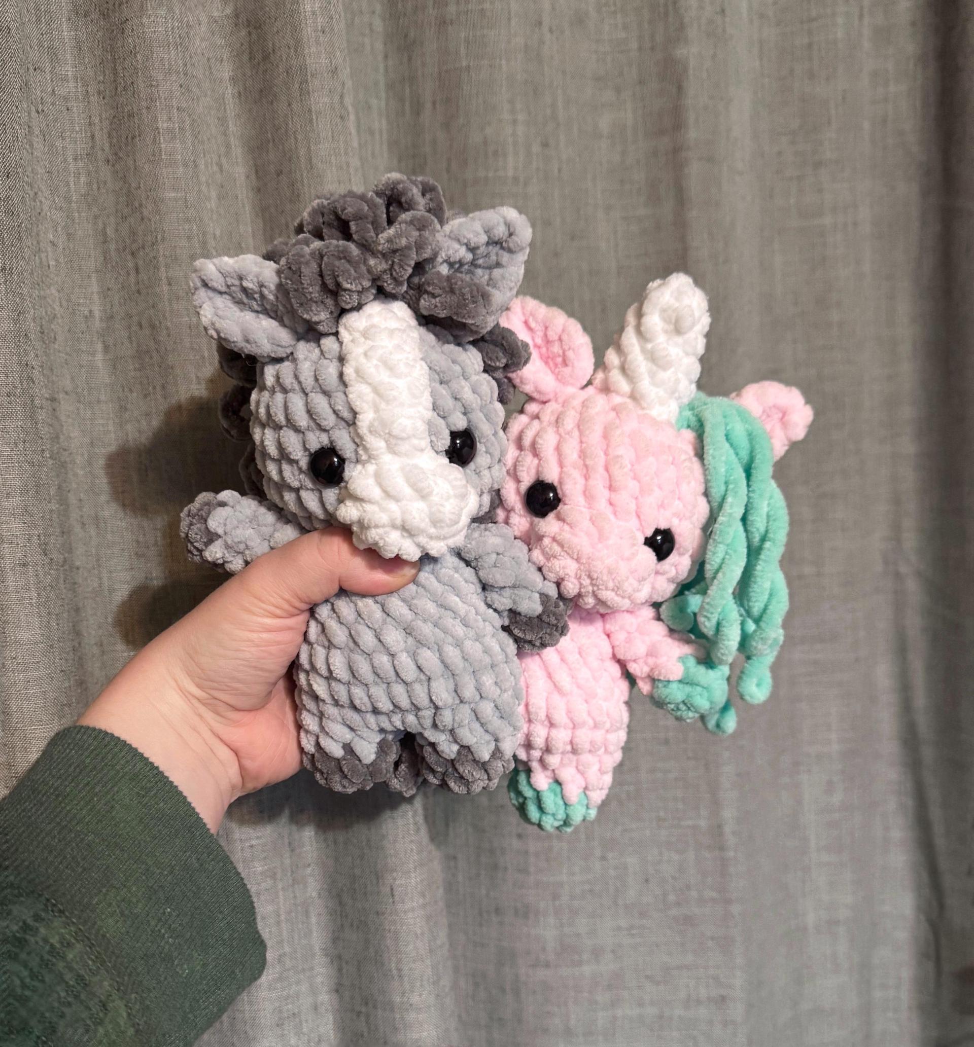 Itty belly unicorn & horse- horse crochet pattern, unicorn crochet pattern, unicorn amigurumi, horse amigurumi, crochet thumbnail 9