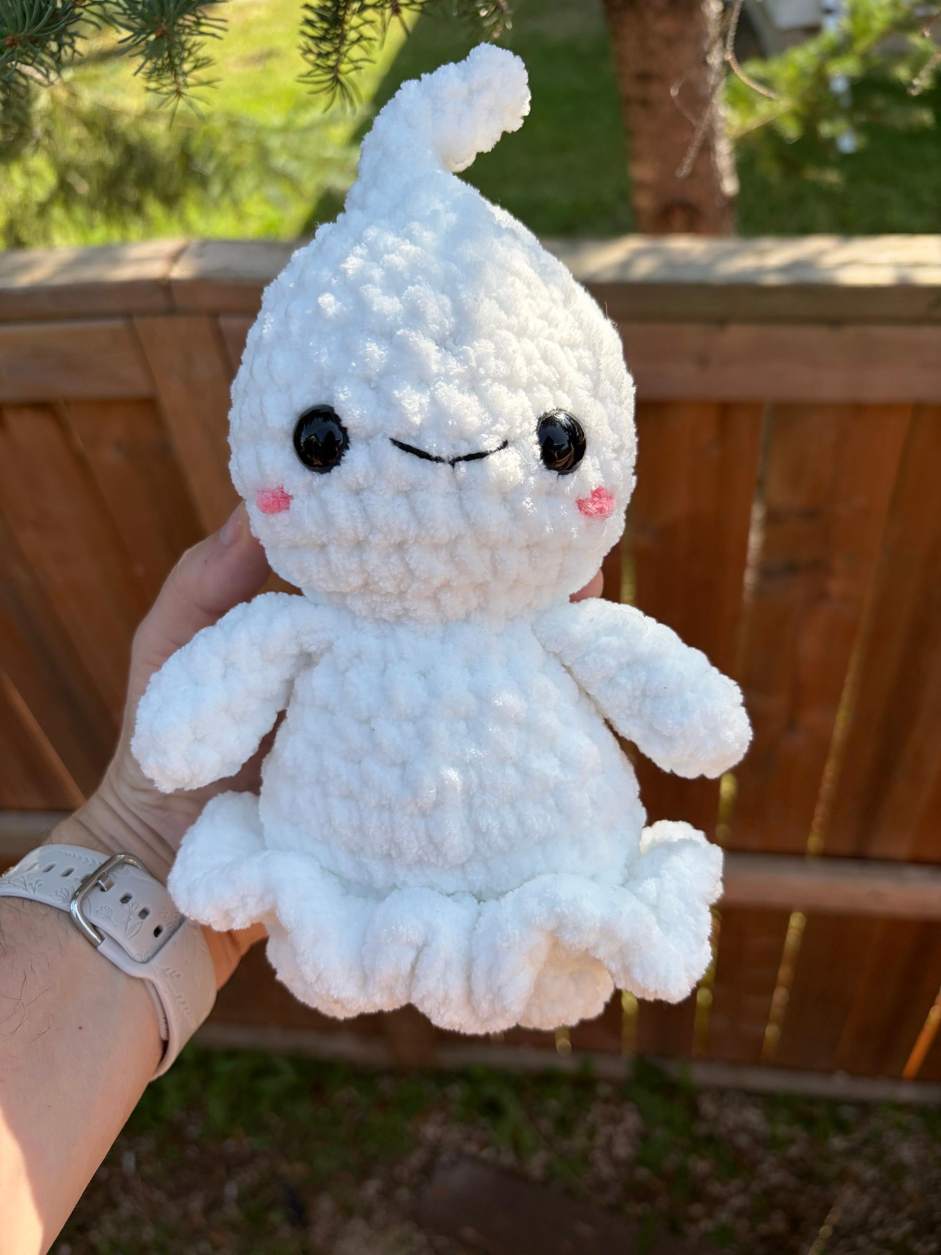 itty belly eek the ghost- crochet pattern, Halloween amigurumi, no sew, ghost crochet pattern thumbnail 2
