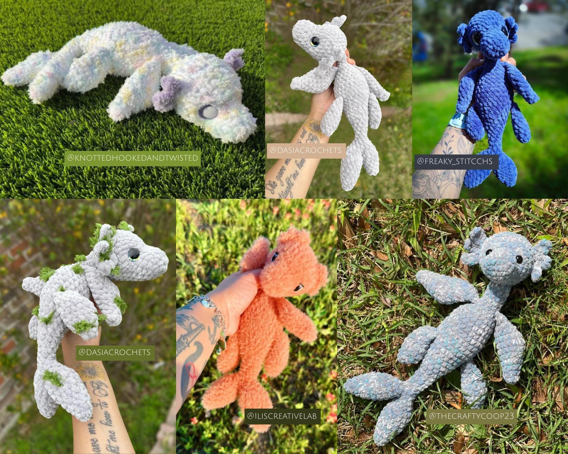 Nessie- crochet Nessie pattern, cryptid crochet pattern, amigurumi cryptid, amigurumi creatures, crochet mythical pattern, Loch Ness monster thumbnail 5