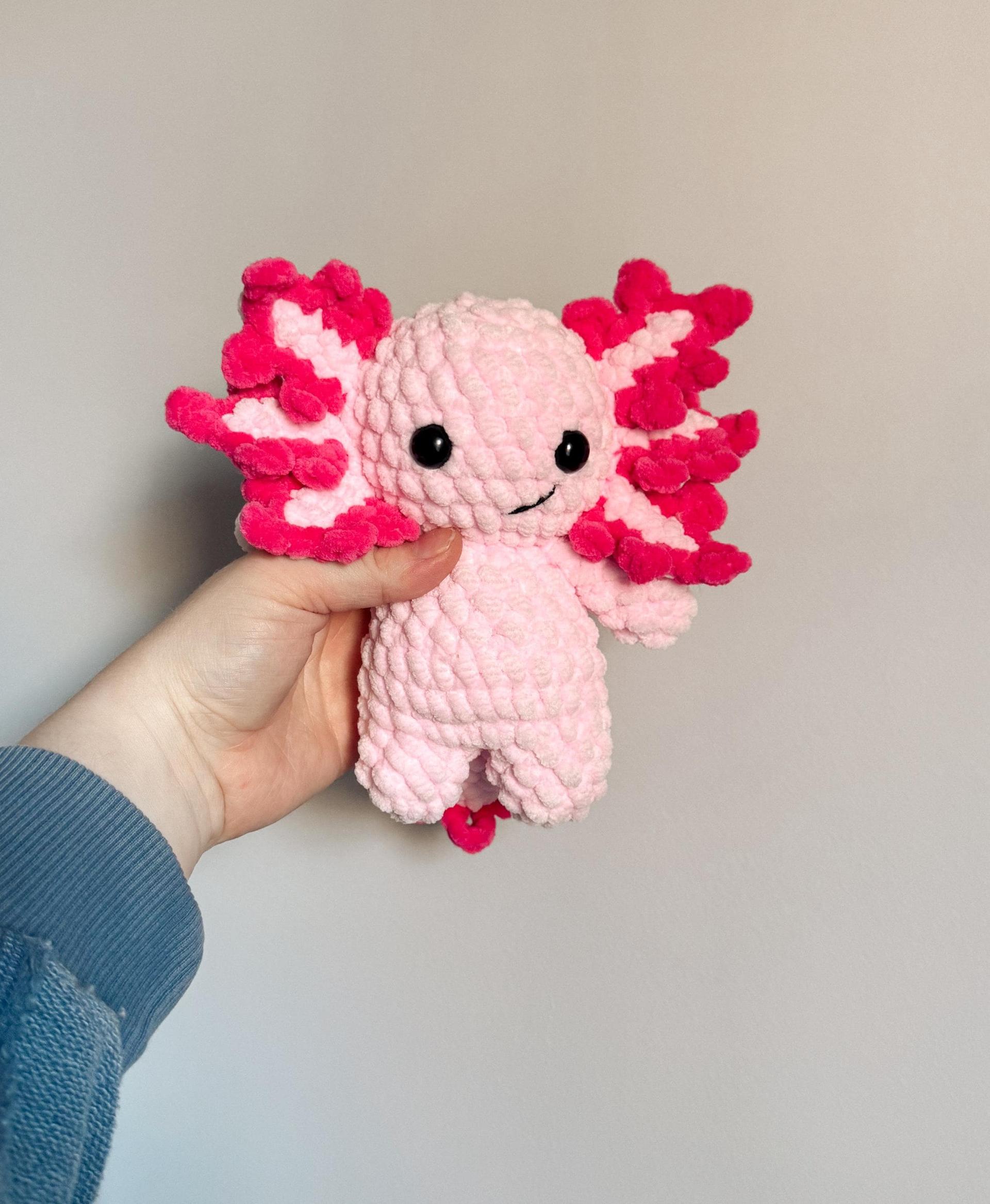 itty belly axolotl- crochet axolotl, axolotl pattern, axolotl amigurumi, pattern, amigurumi, low sew crochet pattern thumbnail 2