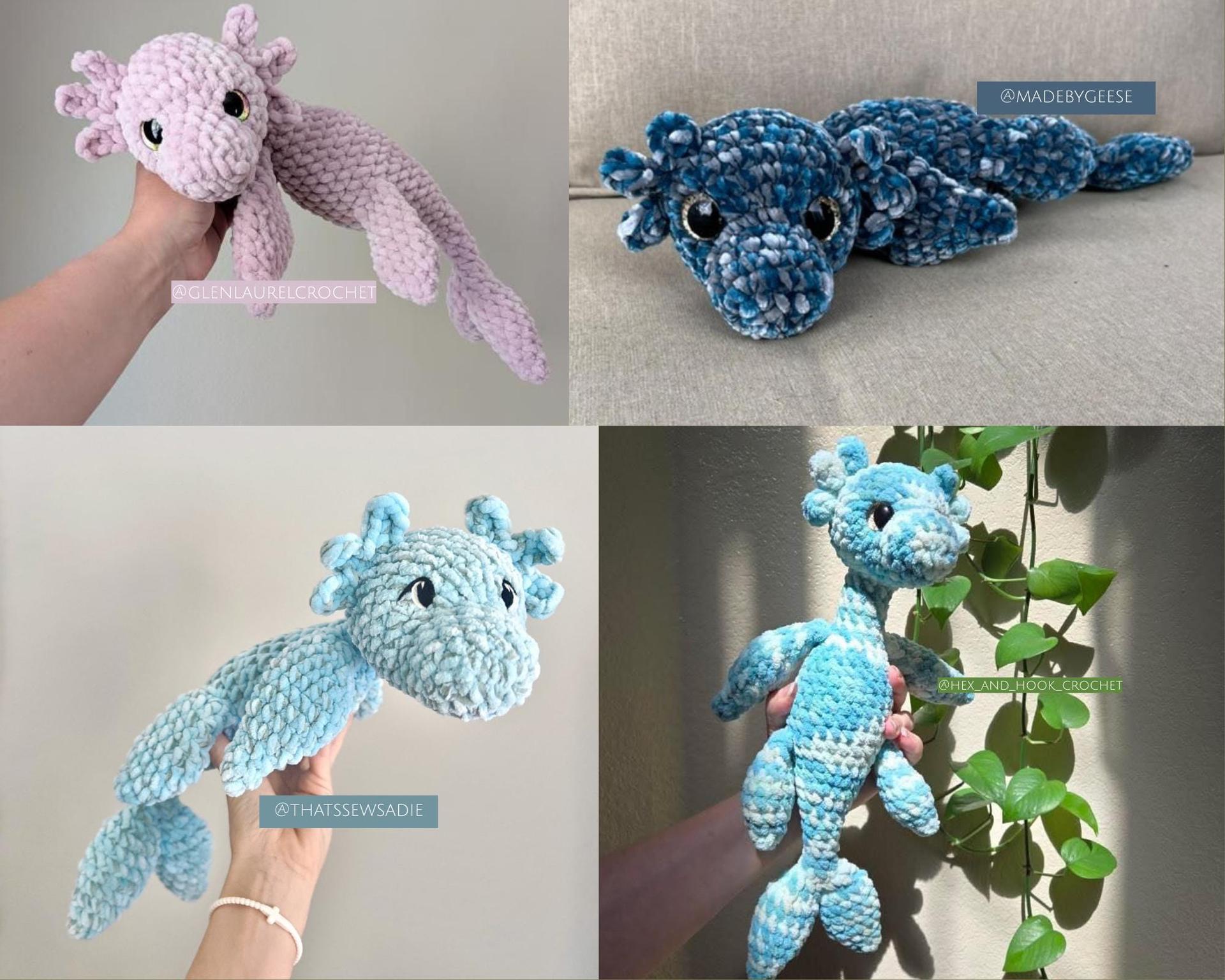 Nessie- crochet Nessie pattern, cryptid crochet pattern, amigurumi cryptid, amigurumi creatures, crochet mythical pattern, Loch Ness monster thumbnail 8