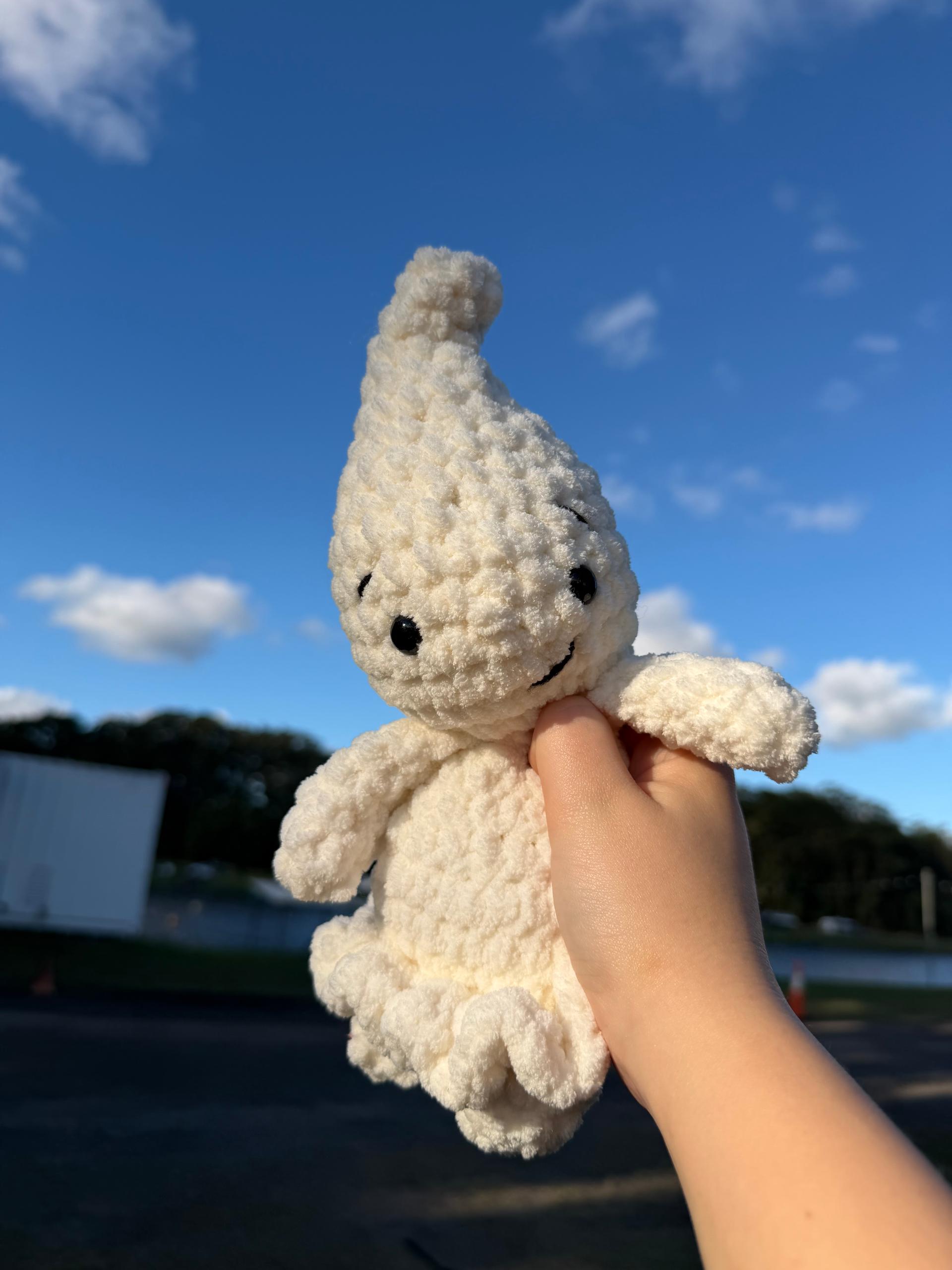 itty belly eek the ghost- crochet pattern, Halloween amigurumi, no sew, ghost crochet pattern thumbnail 3