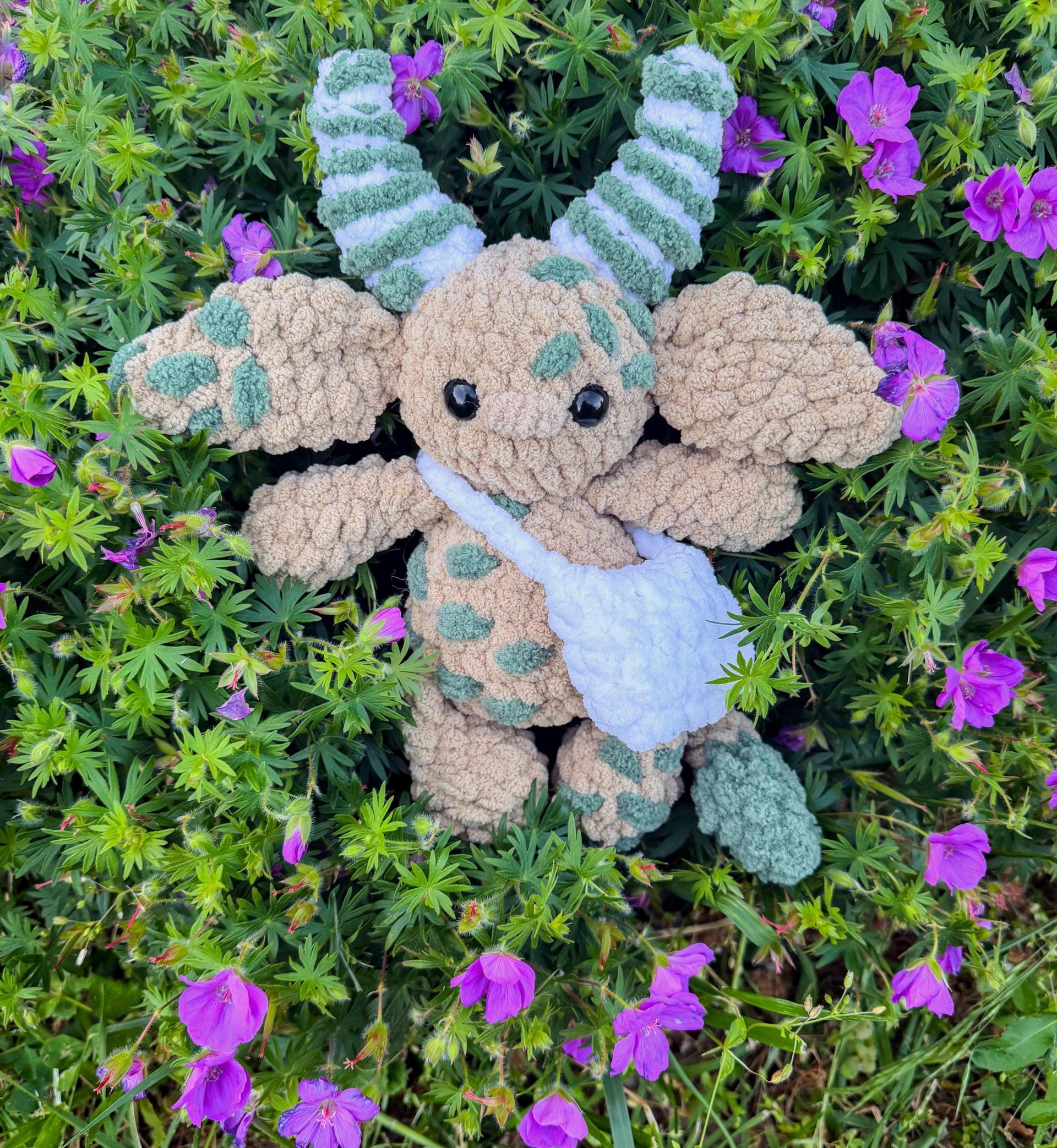 xylo the forest guardian | amigurumi pattern, low sew, crochet pattern, amigurumi, sprites, mythical, mystical