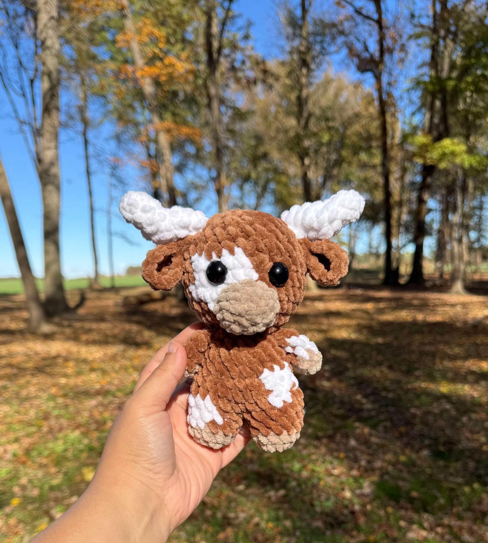 Baby cows TRIO pattern- baby longhorn, baby cow, baby highland, crochet cow pattern, amigurumi, highland, longhorn, cow thumbnail 7